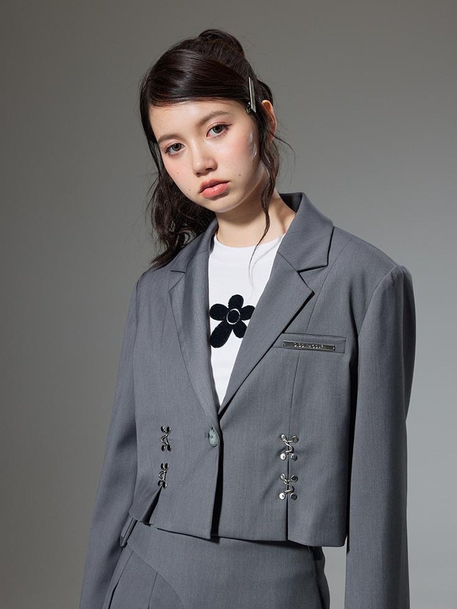 DIDDI MODA Vintage Plaid Schoolgirl Blazer Set