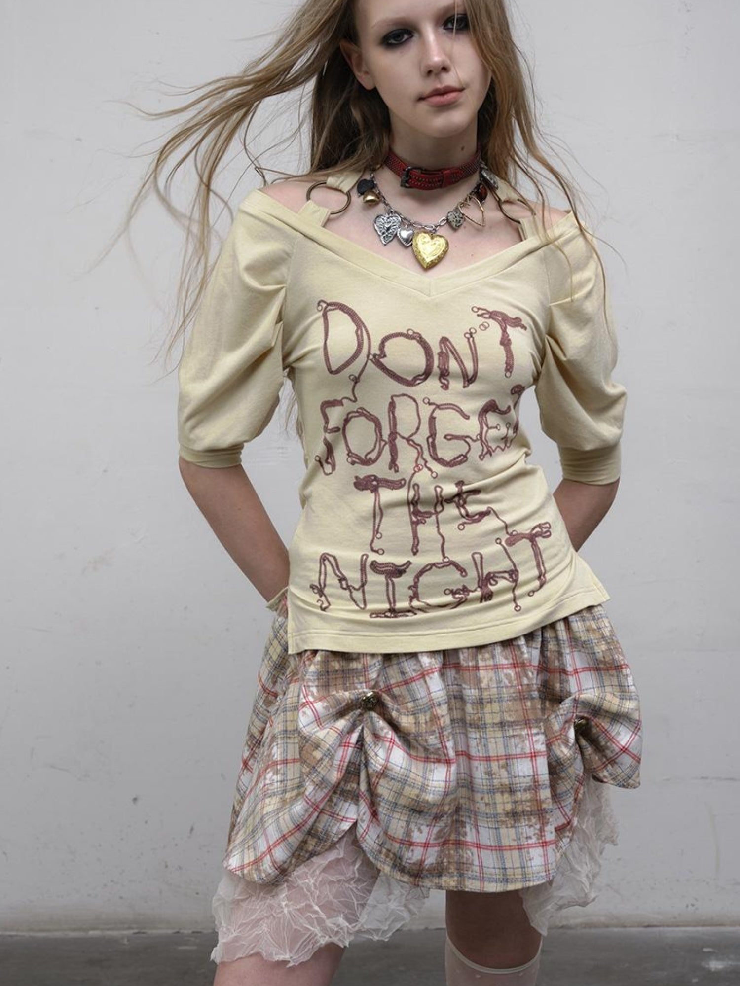 Vintage Punk Gothic Plaid Puffy Skirt