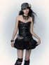 Vintage Punk Lace-Up Suede Mini A-Line Skirt Dresses