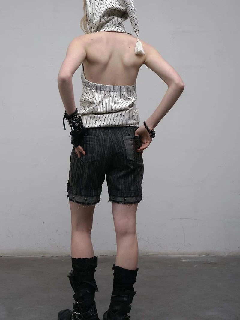 Vintage Punk Hoodie Vest Top