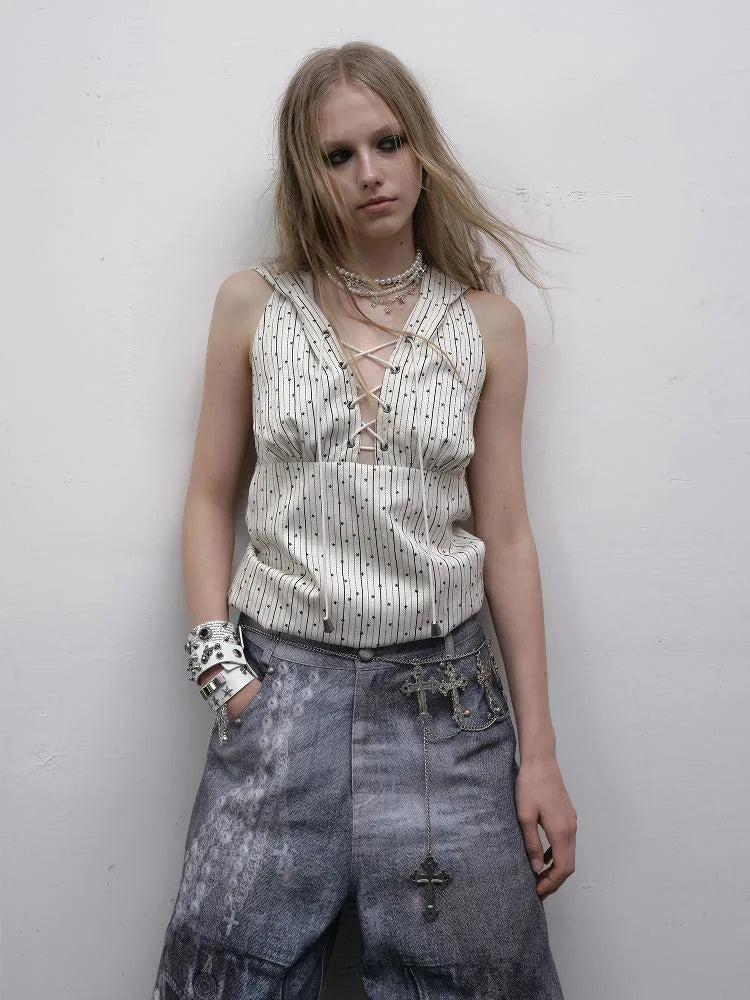 Vintage Punk Hoodie Vest Top