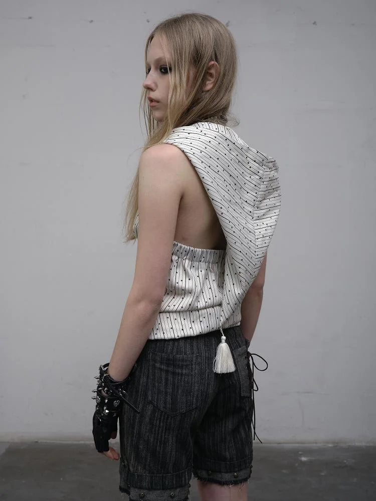 Vintage Punk Hoodie Vest Top