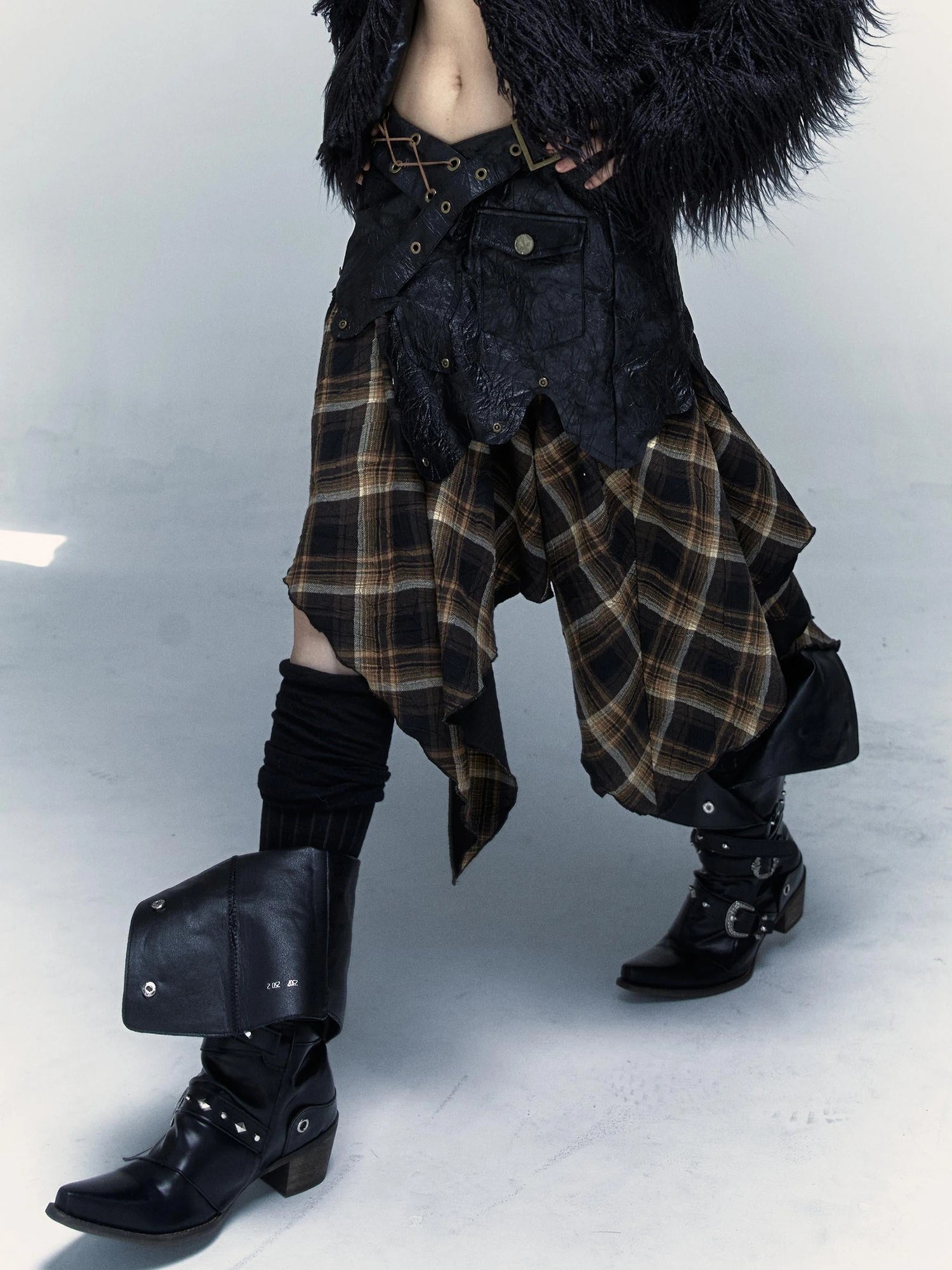 Vintage Punk Rock Cutout Corset Mini Skirt Dresses