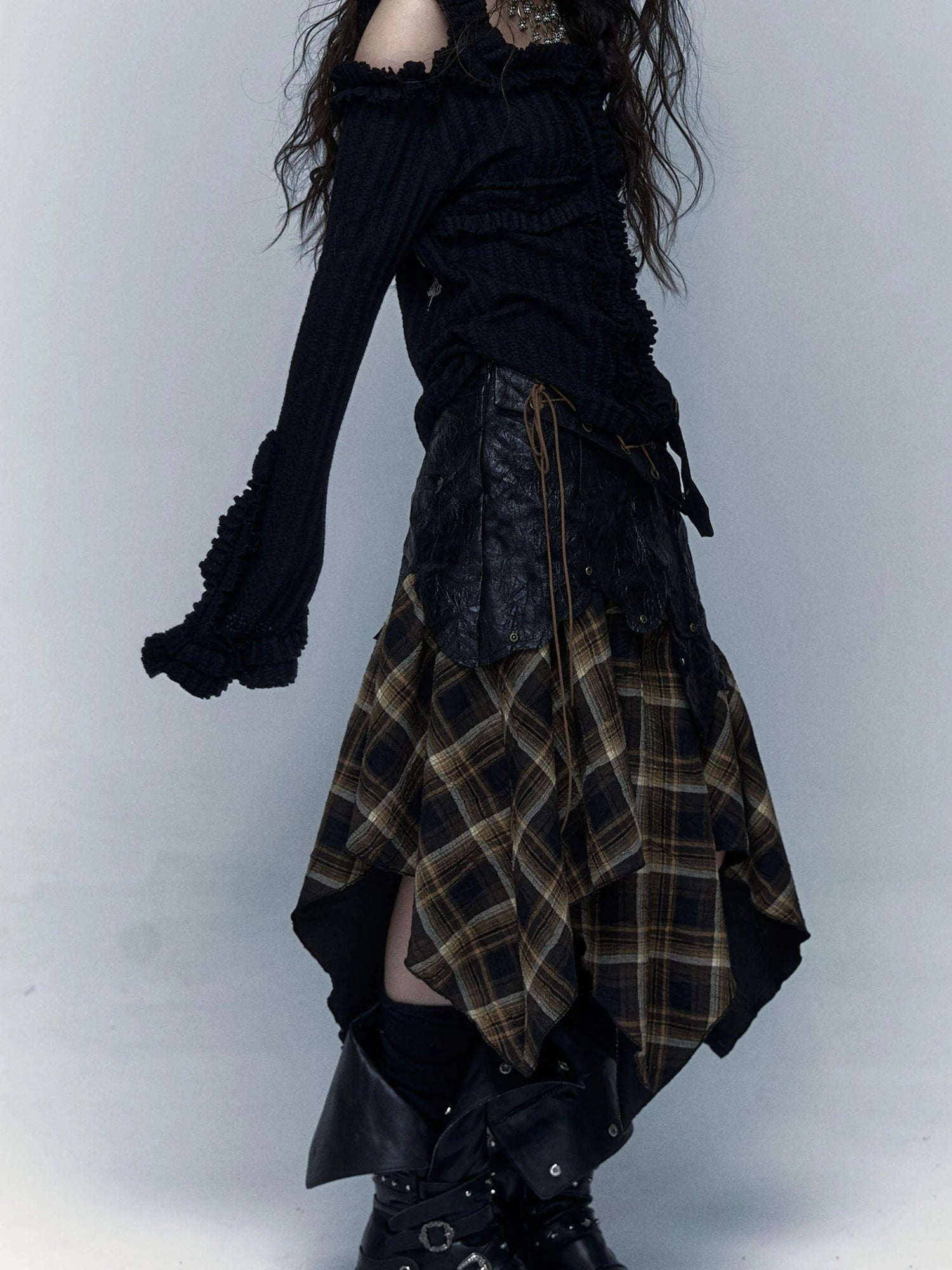 Vintage Punk Rock Cutout Corset Mini Skirt Dresses