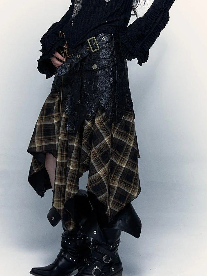 Vintage Punk Rock Cutout Corset Mini Skirt Dresses