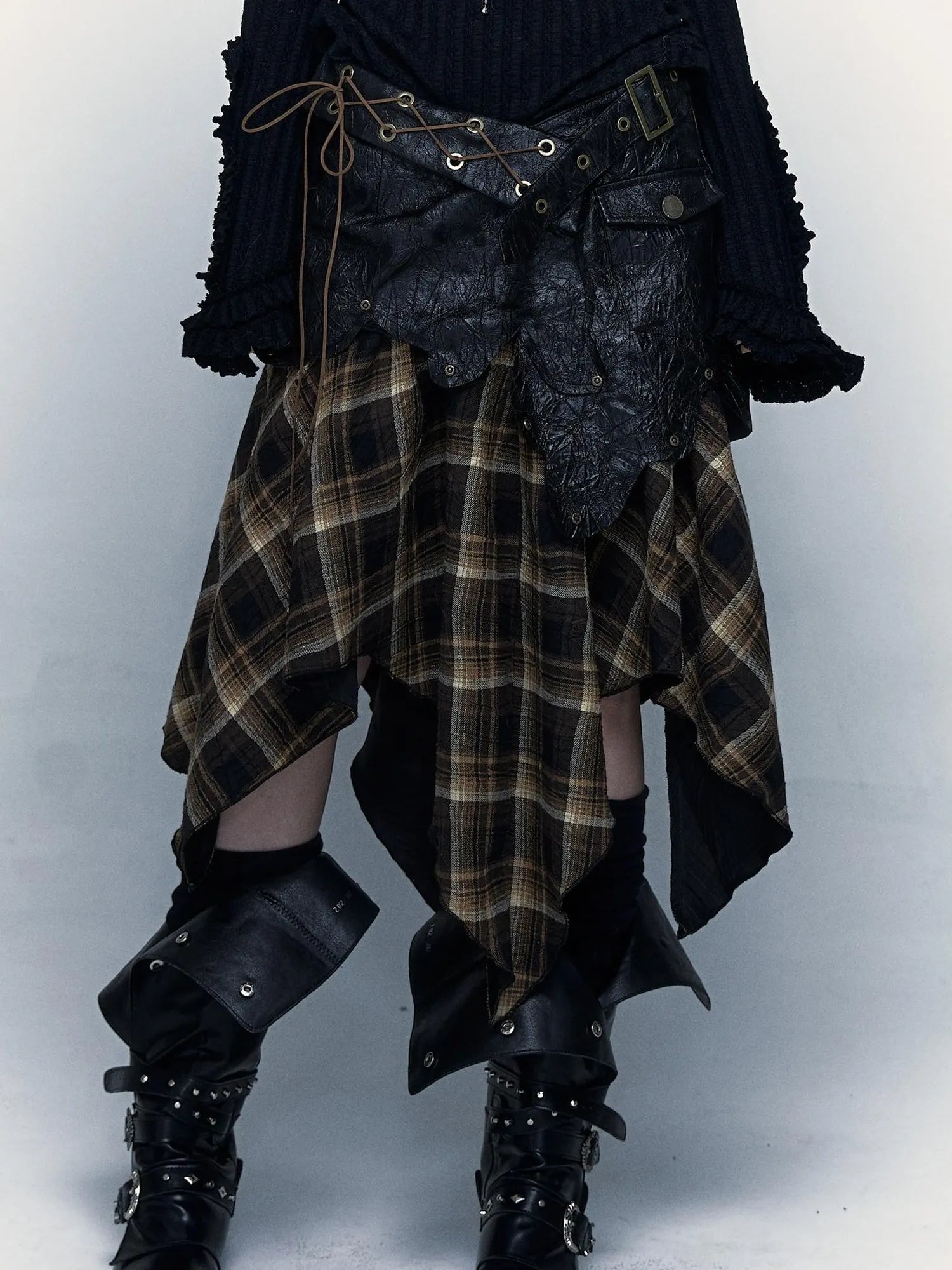 Vintage Punk Rock Cutout Corset Mini Skirt Dresses