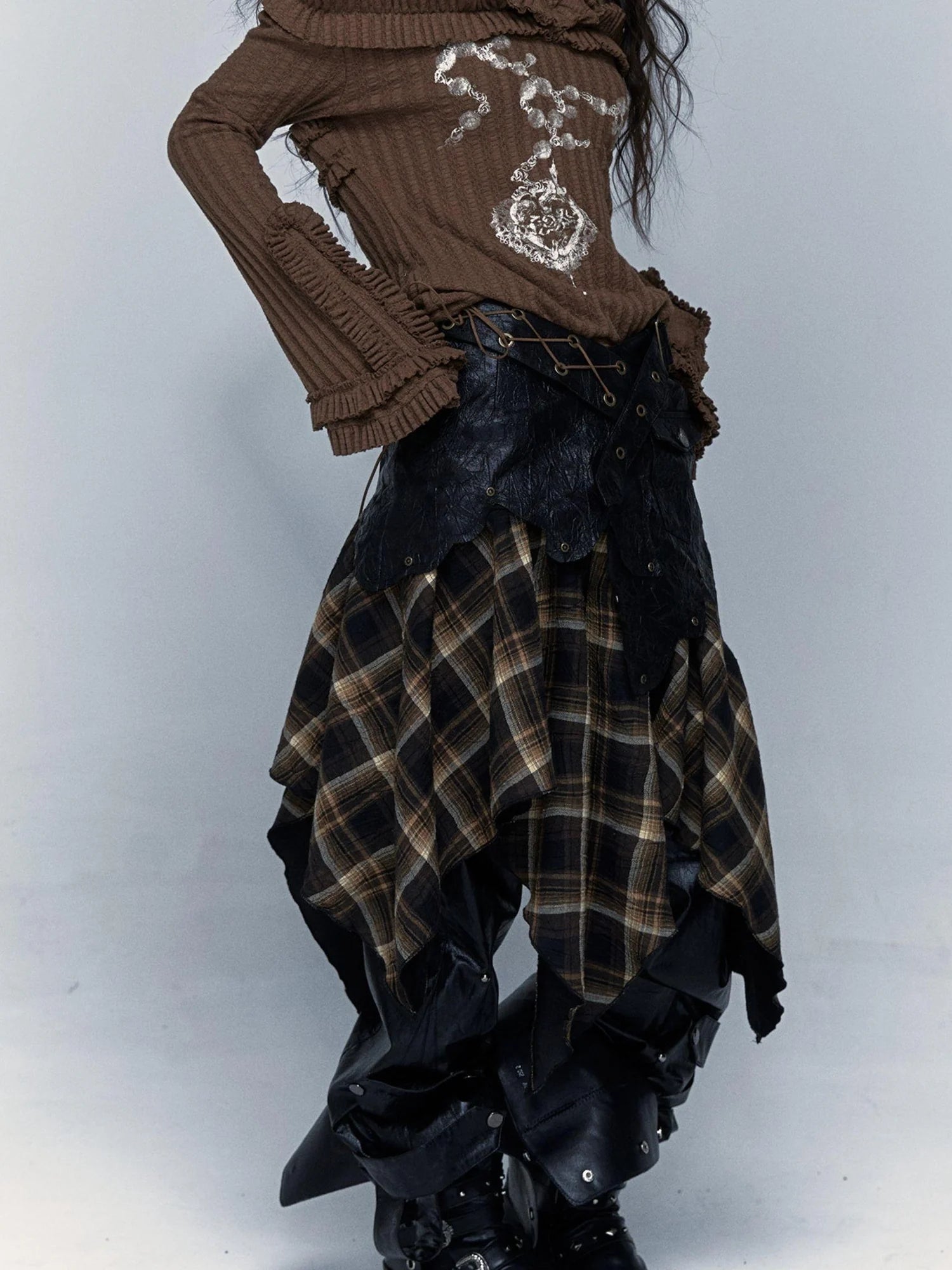 Vintage Punk Rock Cutout Corset Mini Skirt Dresses