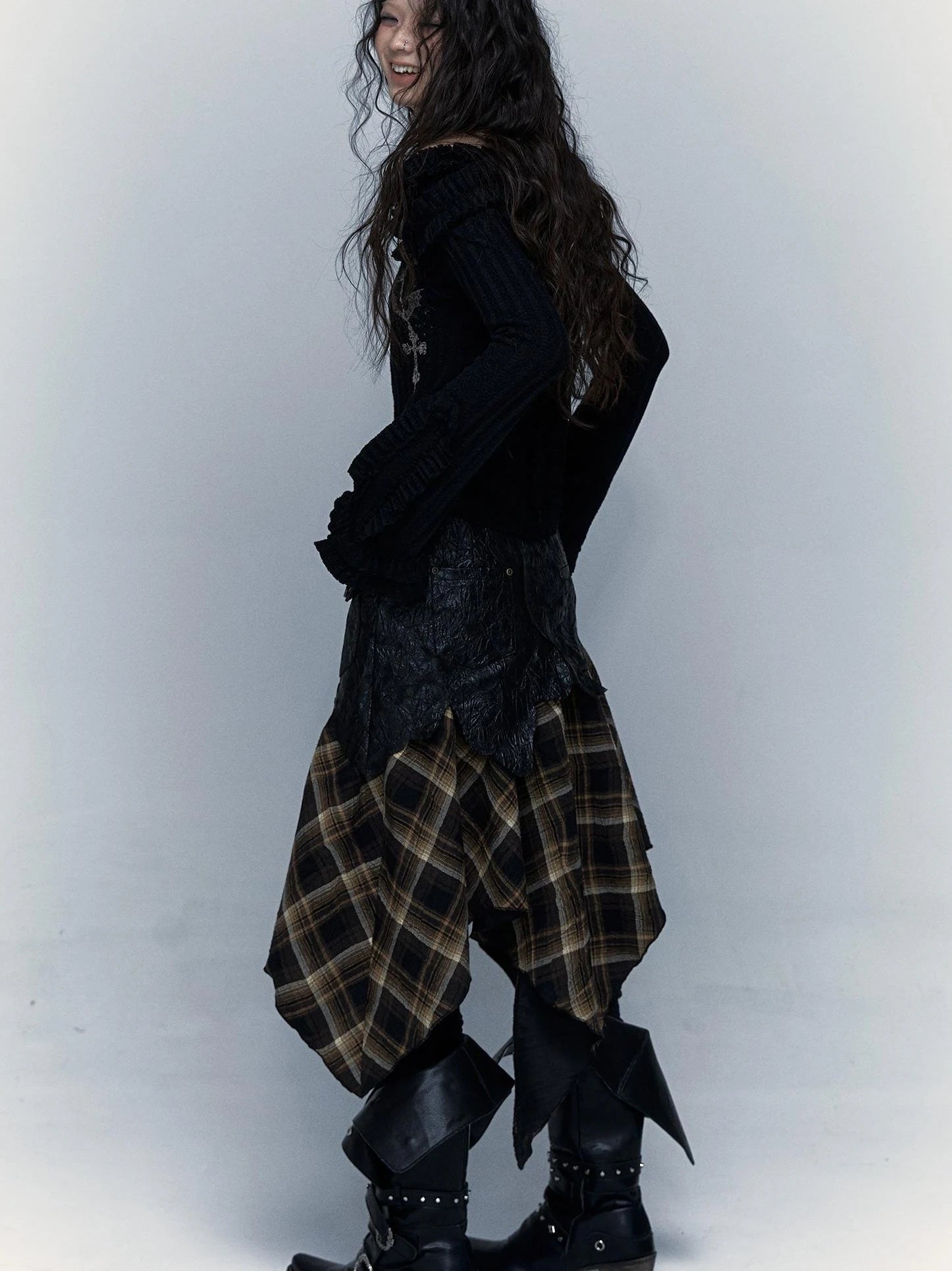 Vintage Punk Rock Cutout Corset Mini Skirt Dresses