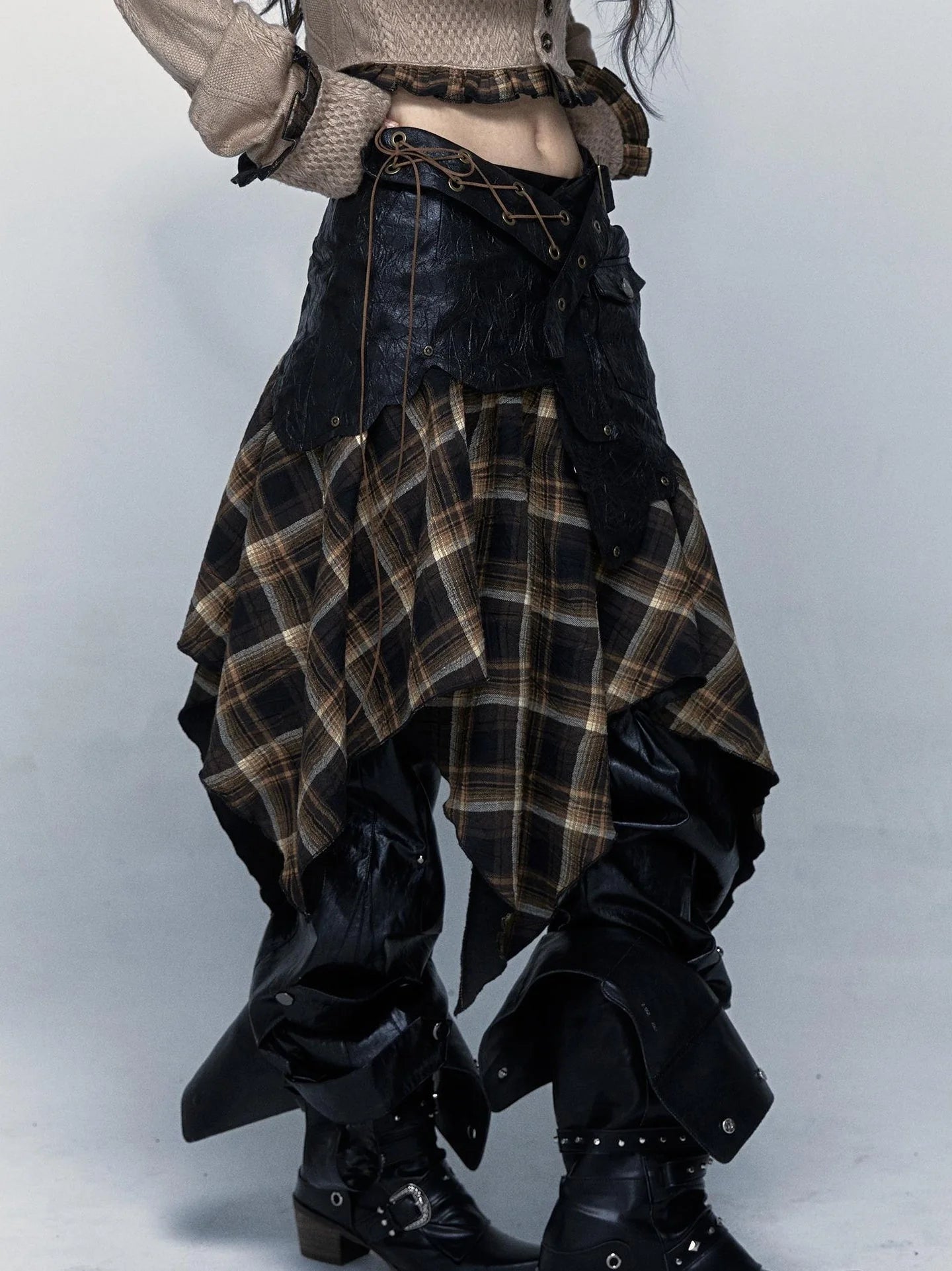 Vintage Punk Rock Cutout Corset Mini Skirt Dresses