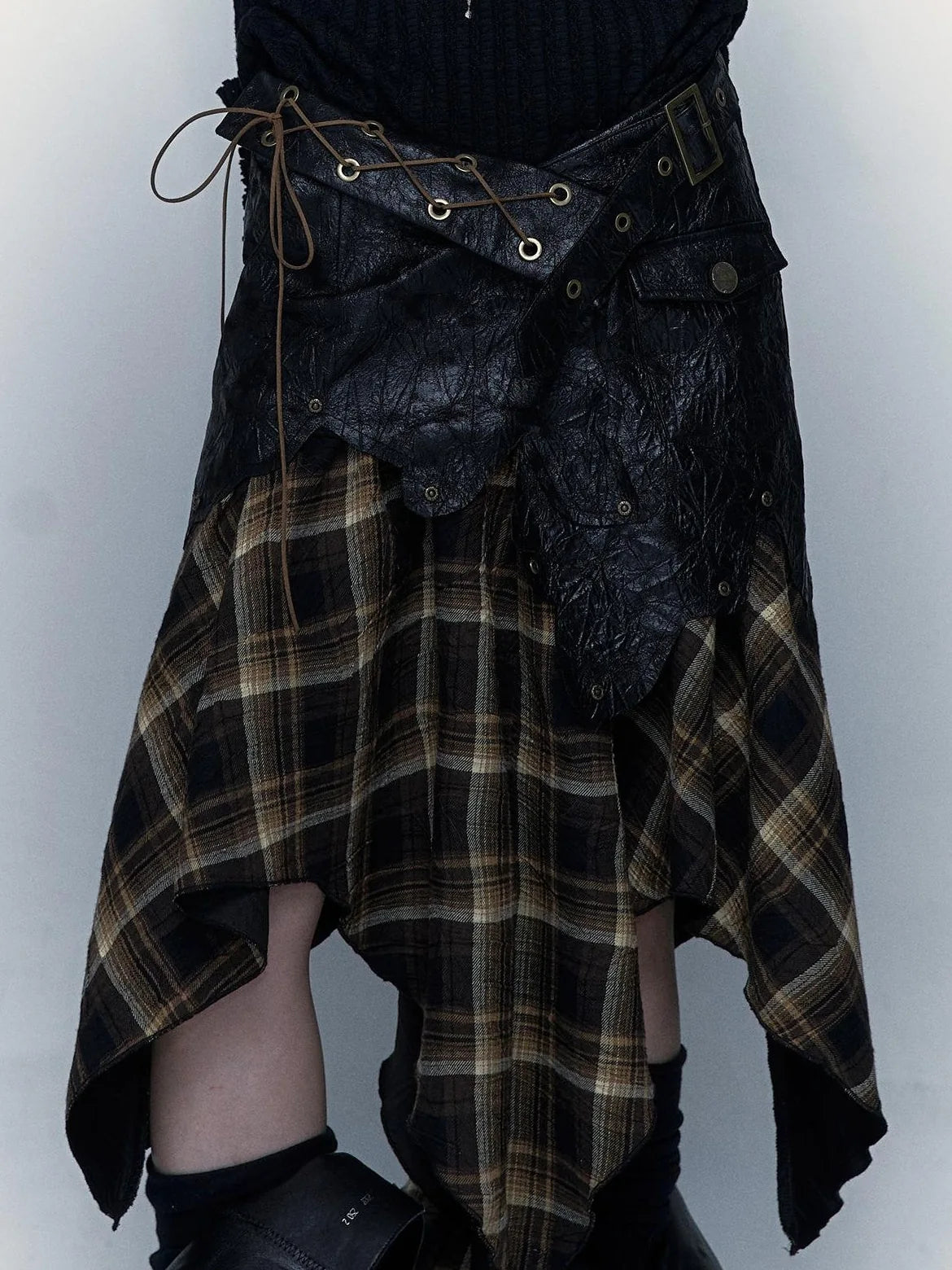 Vintage Punk Rock Cutout Corset Mini Skirt Dresses