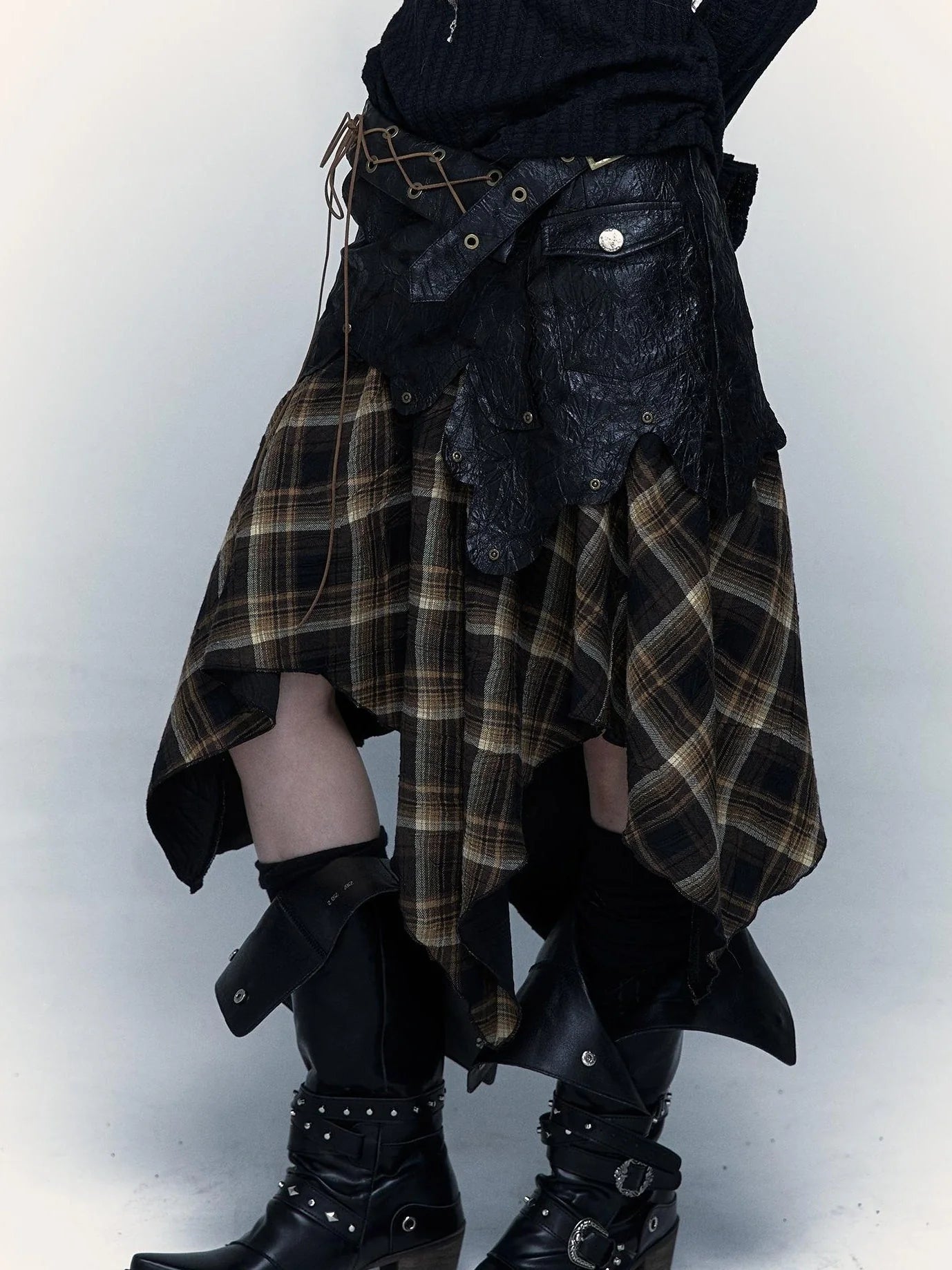 Vintage Punk Rock Cutout Corset Mini Skirt Dresses