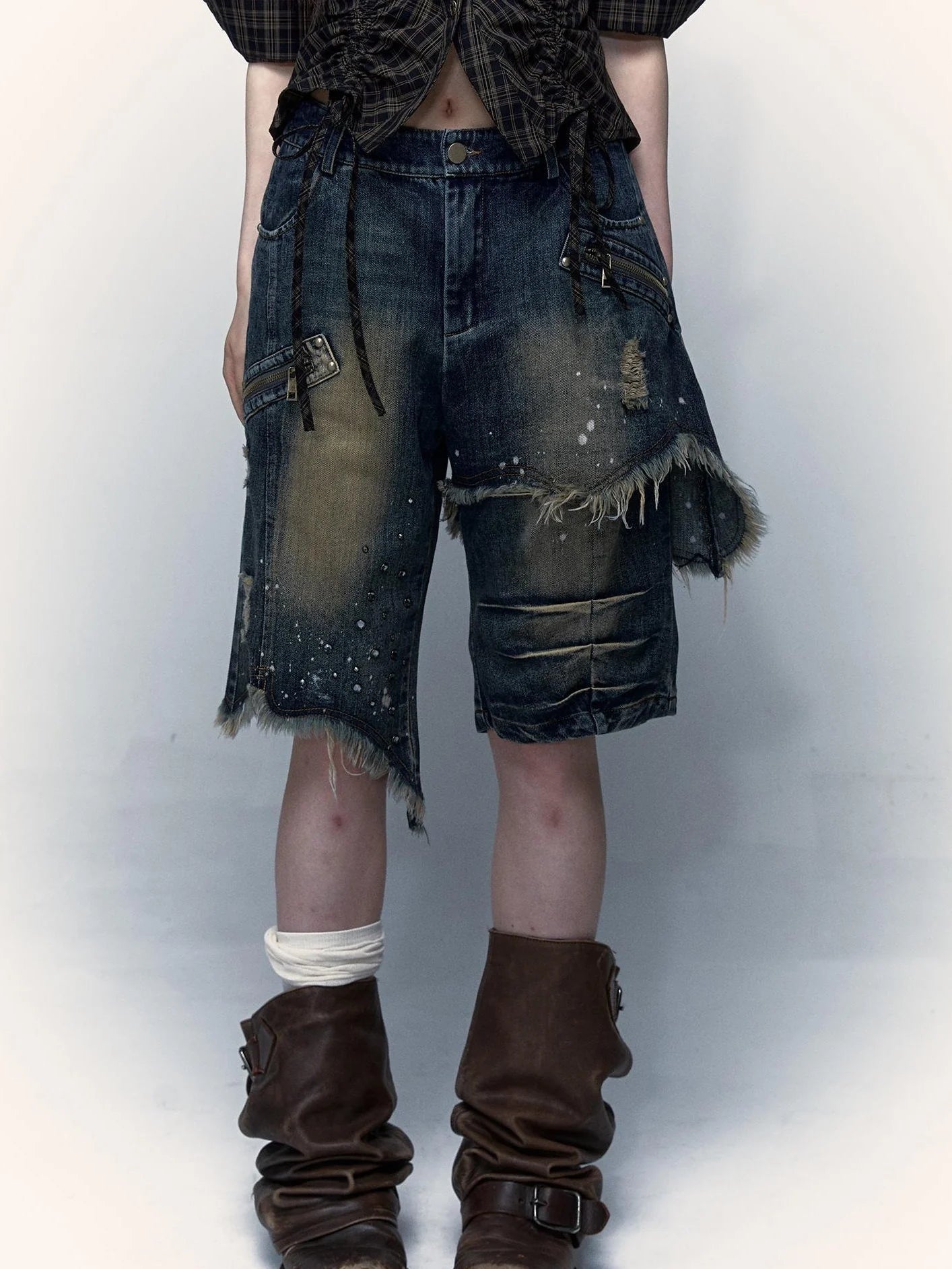 Vintage Denim Shorts  Punk Style