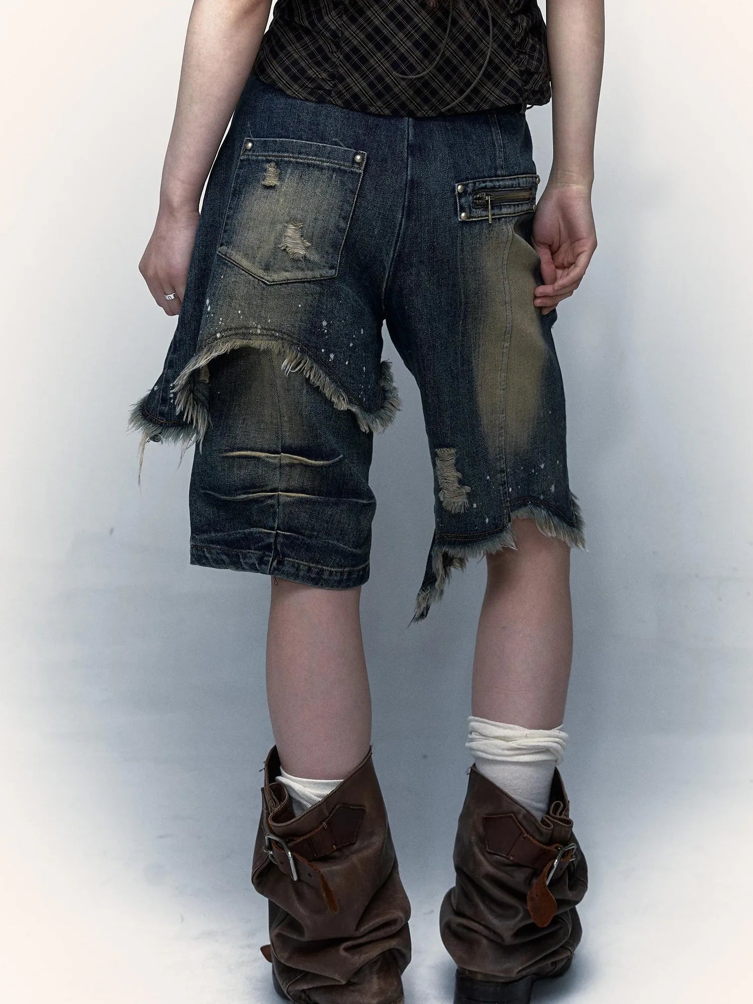 Vintage Denim Shorts  Punk Style