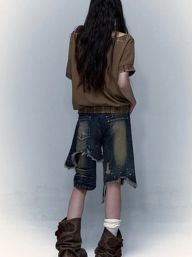 Vintage Denim Shorts  Punk Style