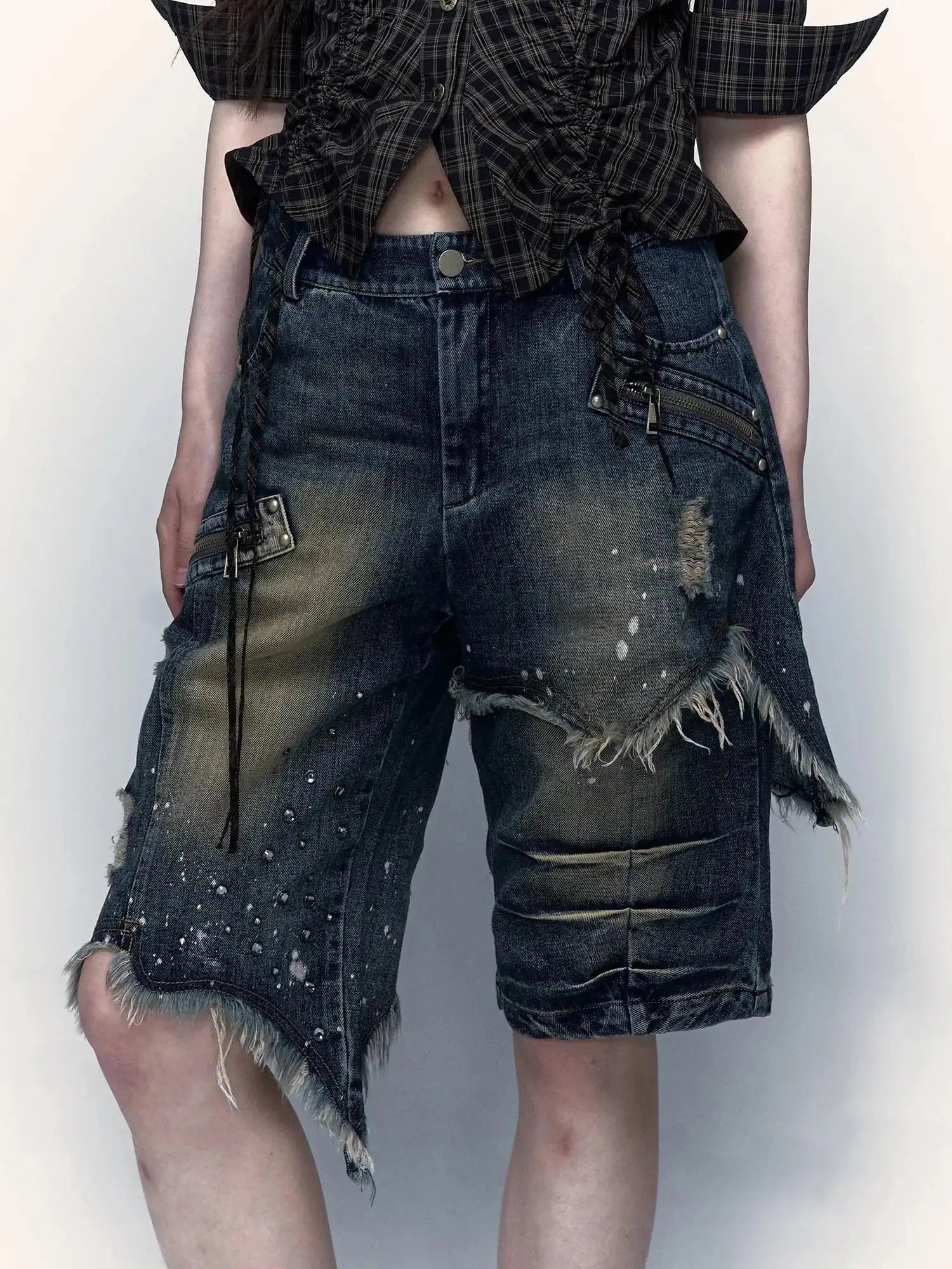 Vintage Denim Shorts 篓C Punk Style