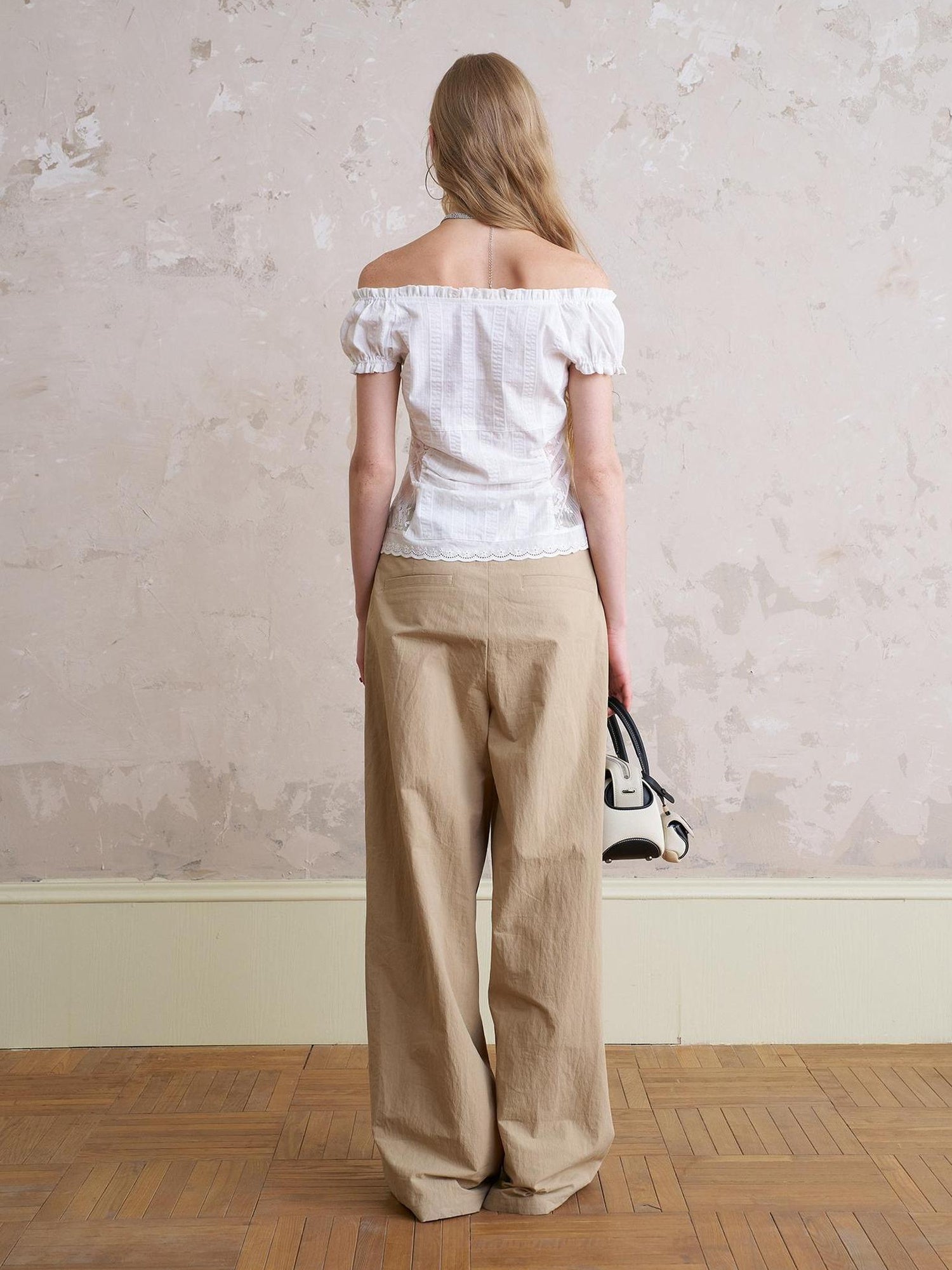 DIDDI MODA Vintage Romantic Lace Trim Cotton Blouse