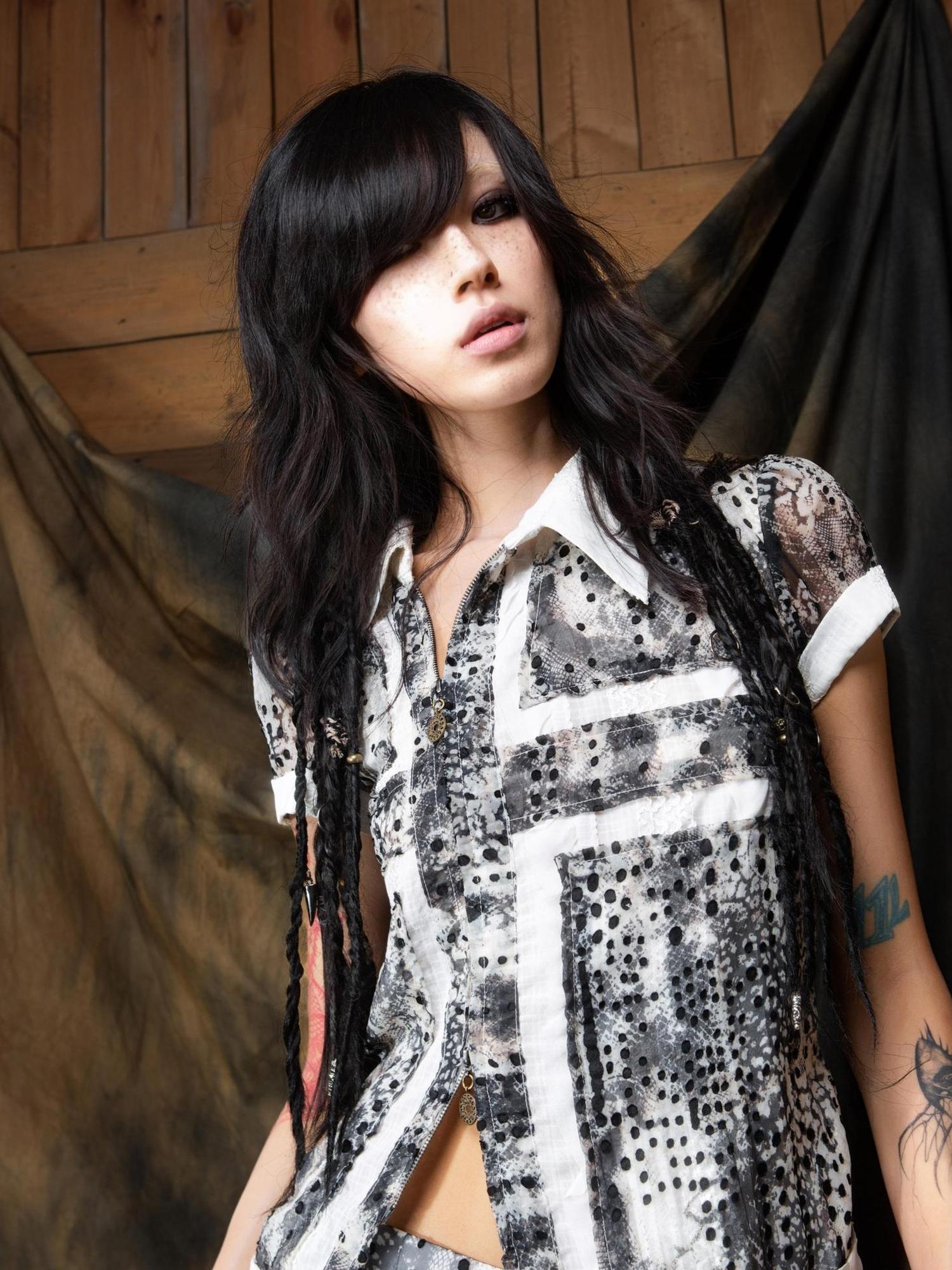 ARIADNAw Vintage Sheer Cross Chiffon Backless Blouse