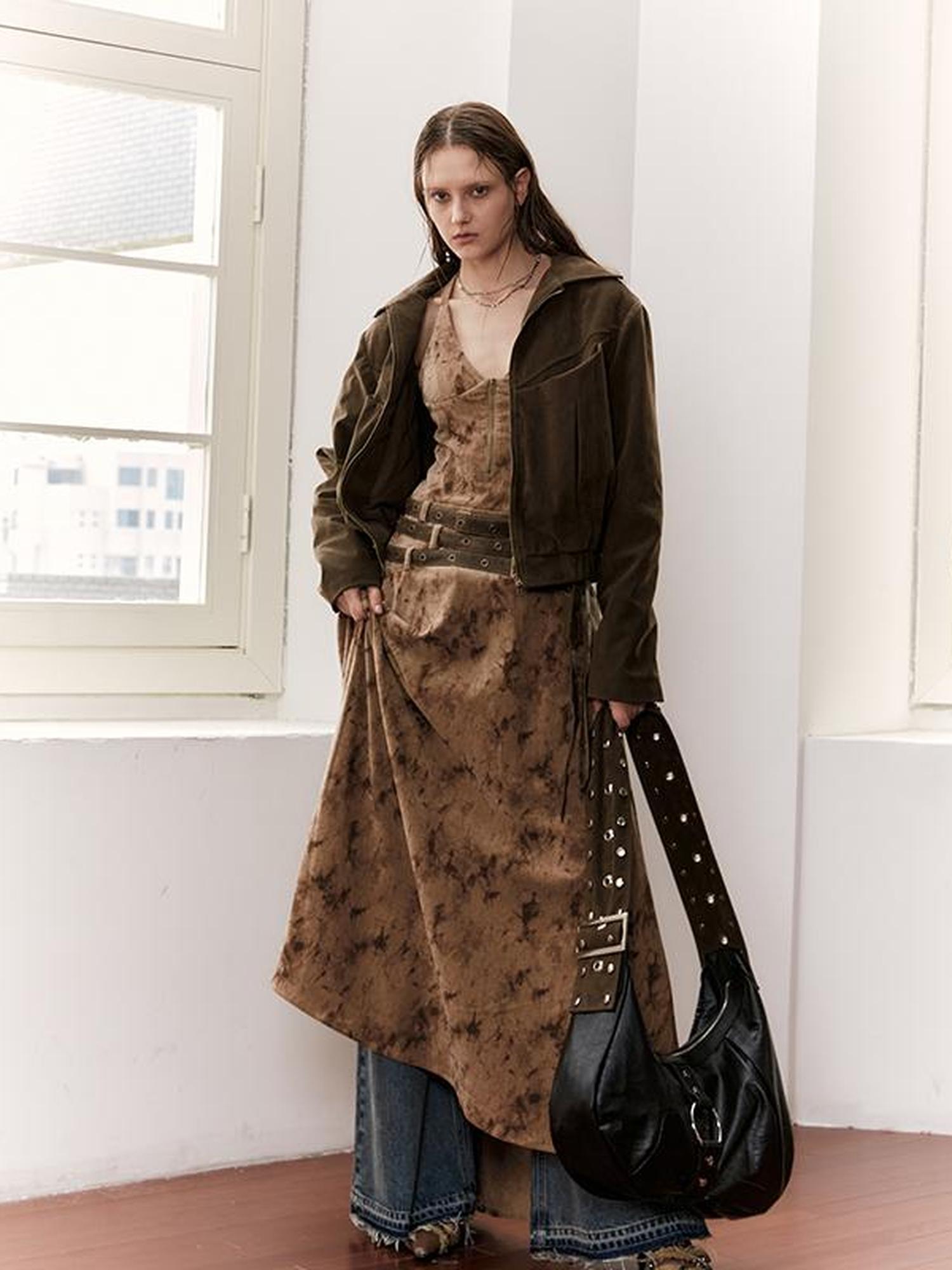 2th Desire Vintage Velvet Sleeveless Dress For Women Summer Long Dresses