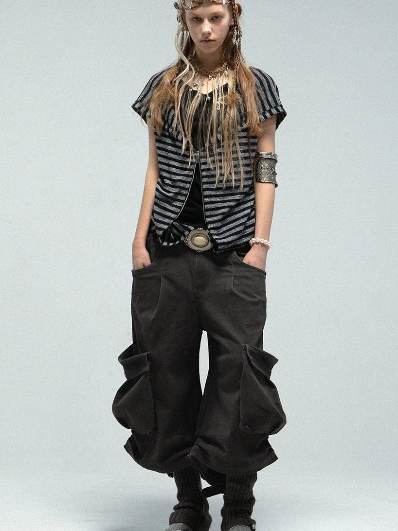 Vintage Washed Cargo Lantern Shorts