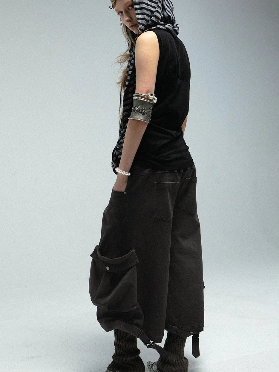 Vintage Washed Cargo Lantern Shorts