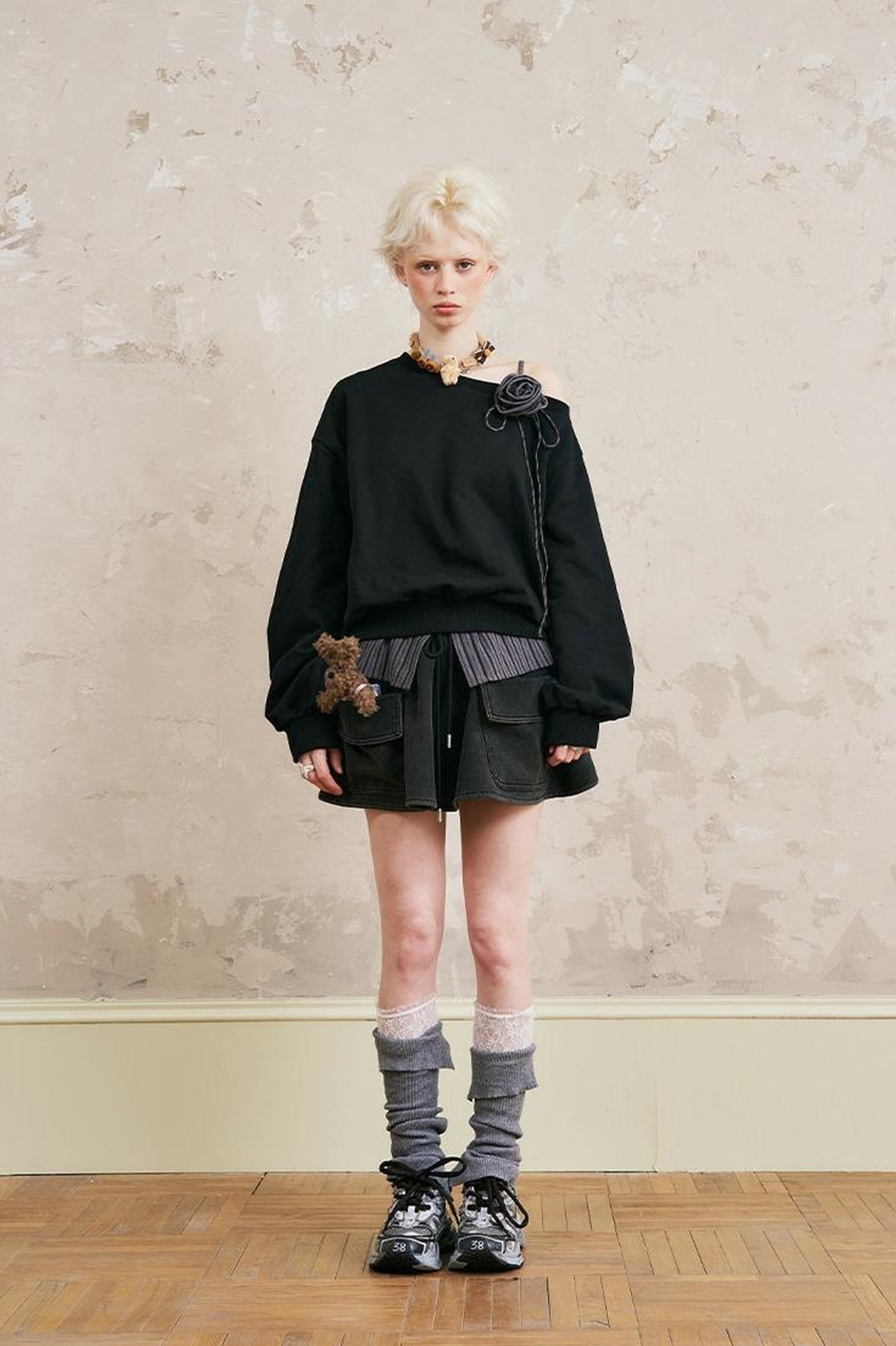 DIDDI MODA Vintage Washed Cargo Mini Skirt With Adjustable Waist