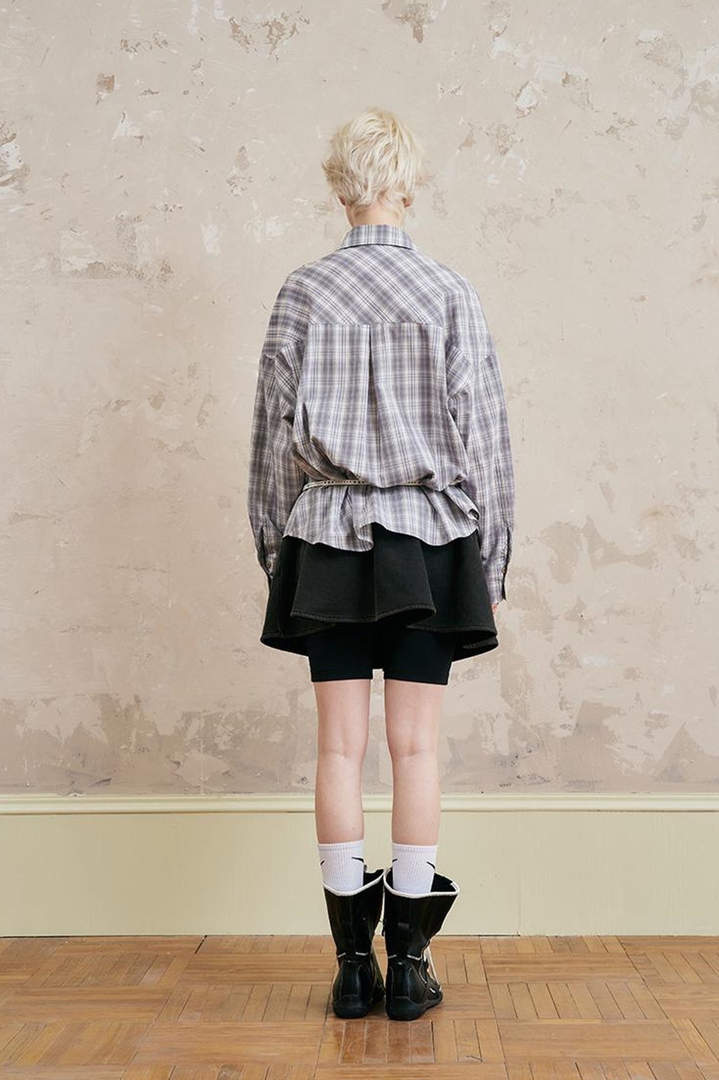 DIDDI MODA Vintage Washed Cargo Mini Skirt With Adjustable Waist