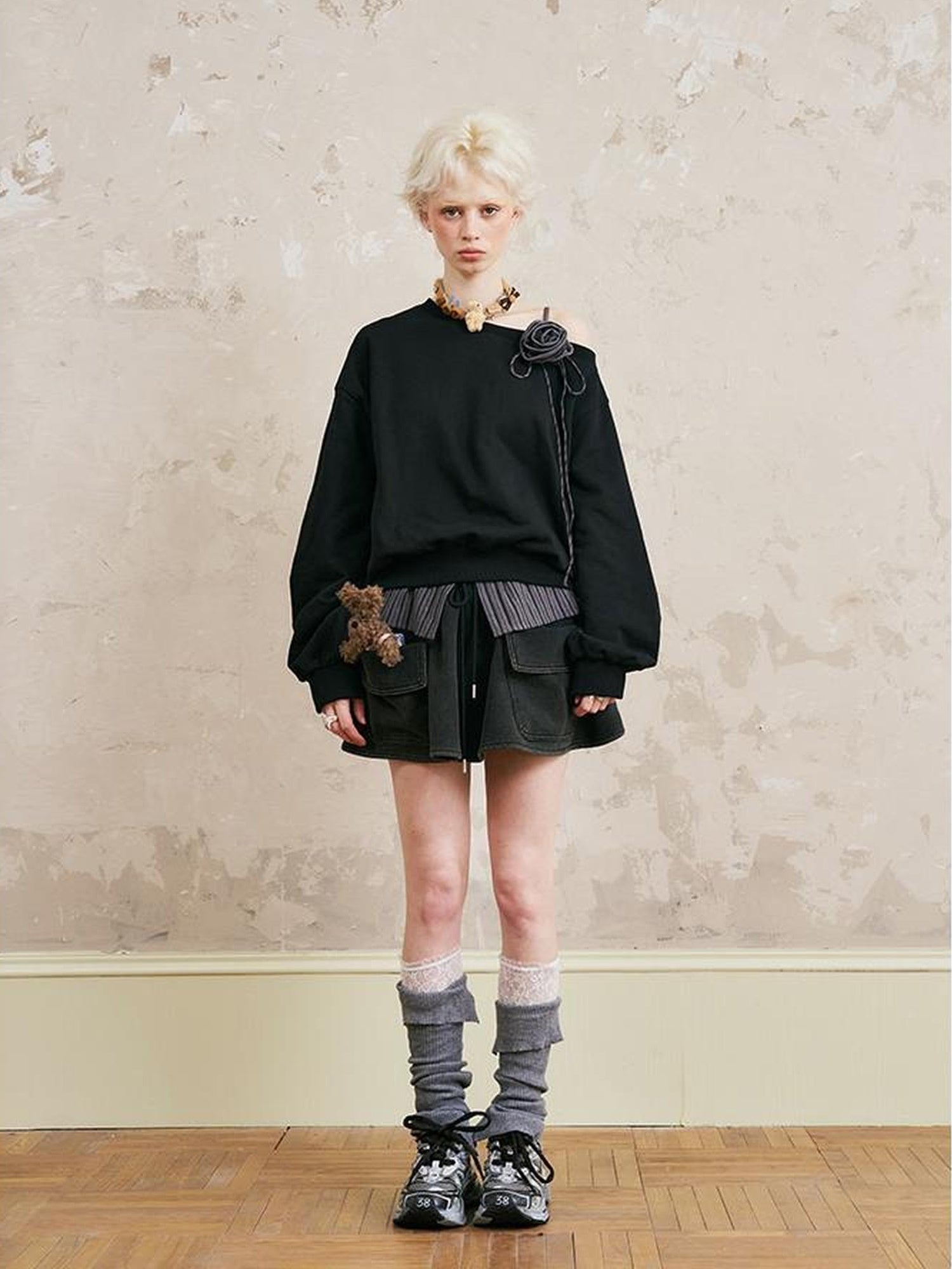 DIDDI MODA Vintage Washed Cargo Mini Skirt With Adjustable Waist