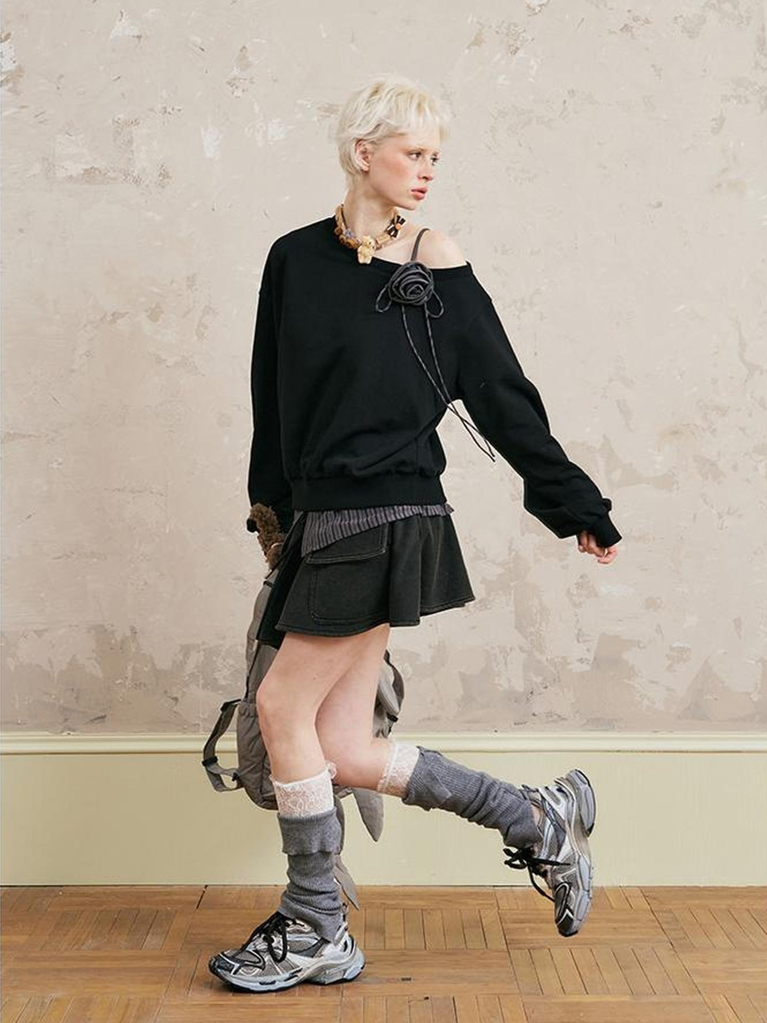 DIDDI MODA Vintage Washed Cargo Mini Skirt With Adjustable Waist