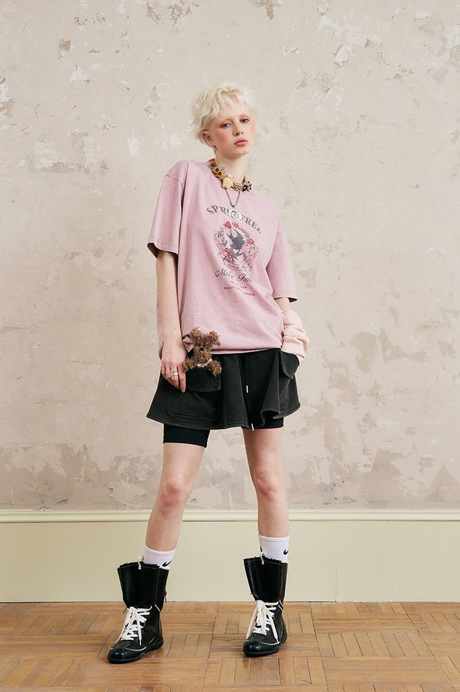 DIDDI MODA Vintage Washed Cargo Mini Skirt With Adjustable Waist