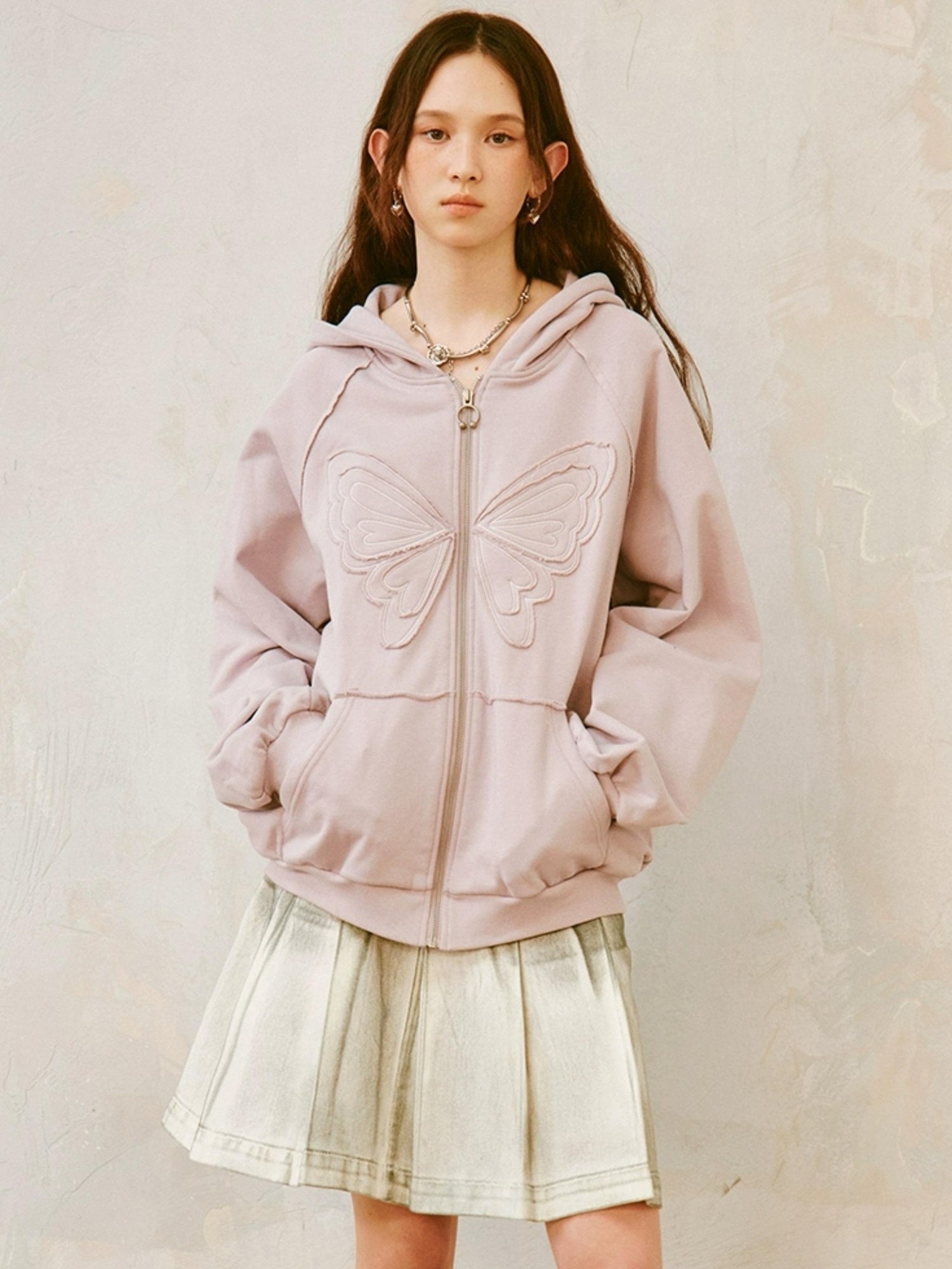 Vintage Washed Denim A-Linien-Faltenrock
