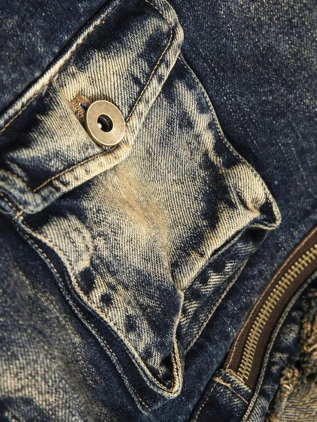 Vintage Washed Heavy Duty Denim Crossbody Shoulder Bag