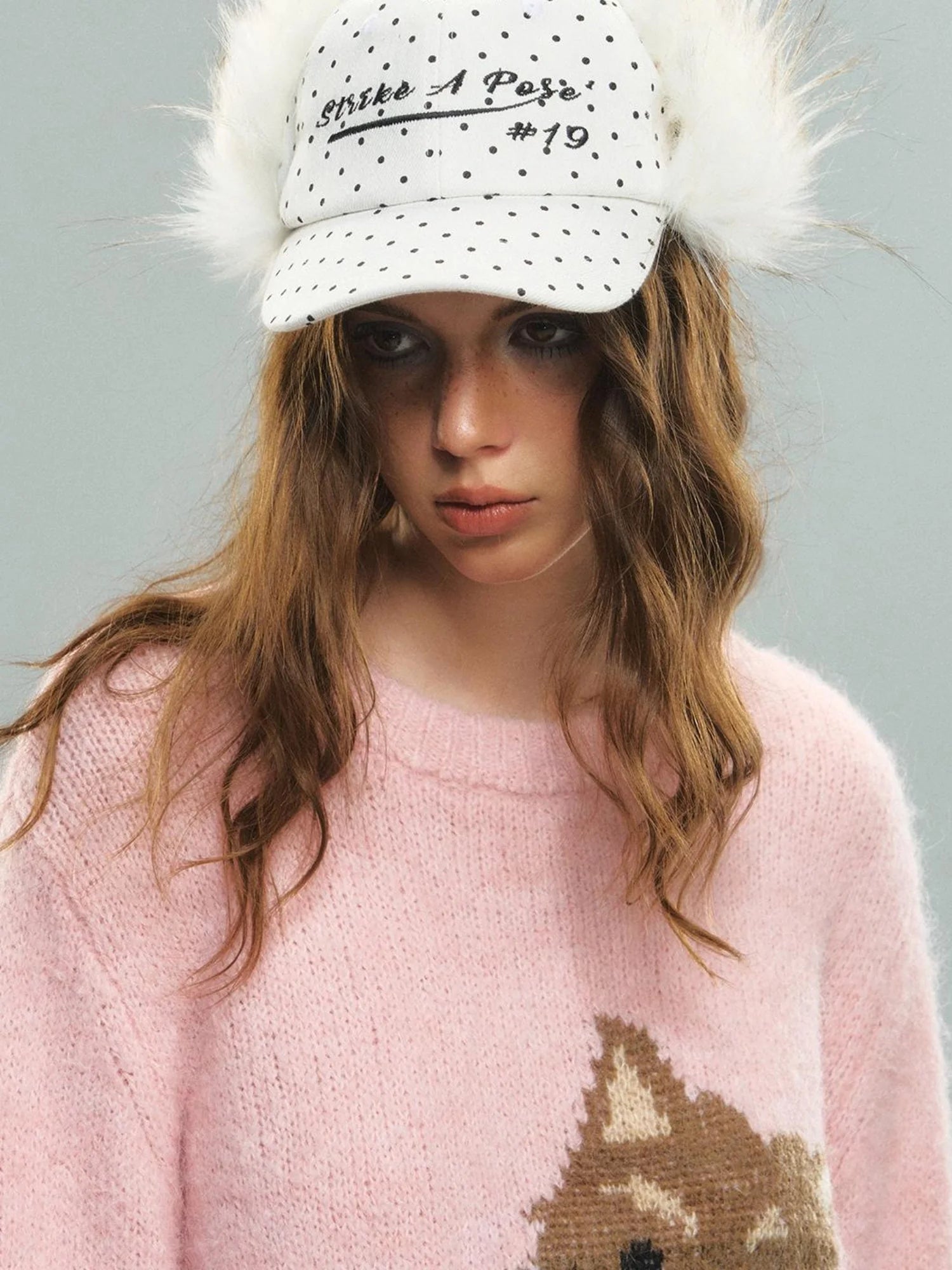 Vintage Wool Baseball Cap Winter Warm Christmas Hat For Women