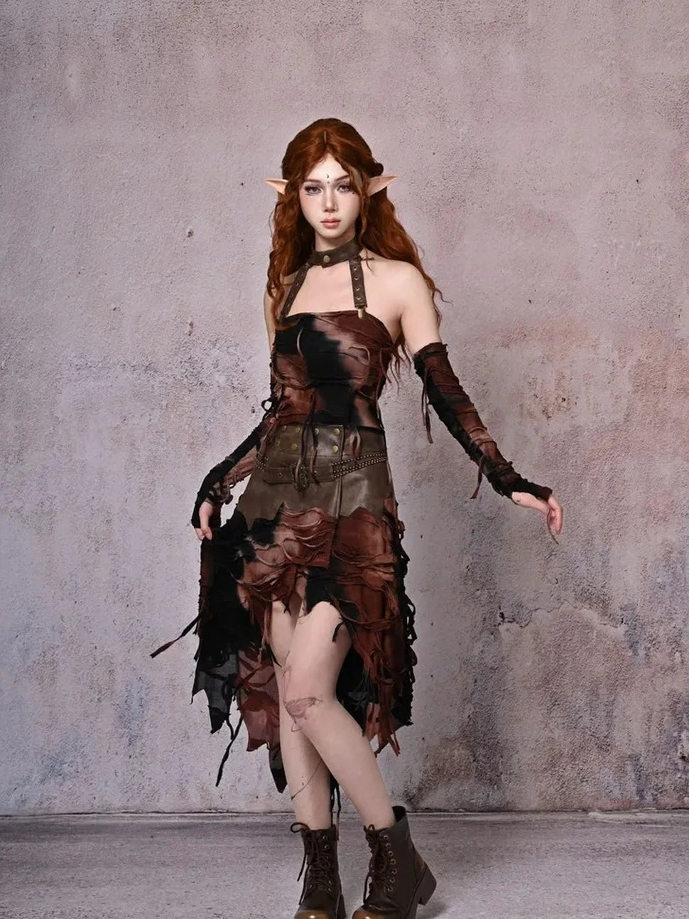 Virtual Orbit Asymmetric Dystopian Tie Dye Maxi Skirt