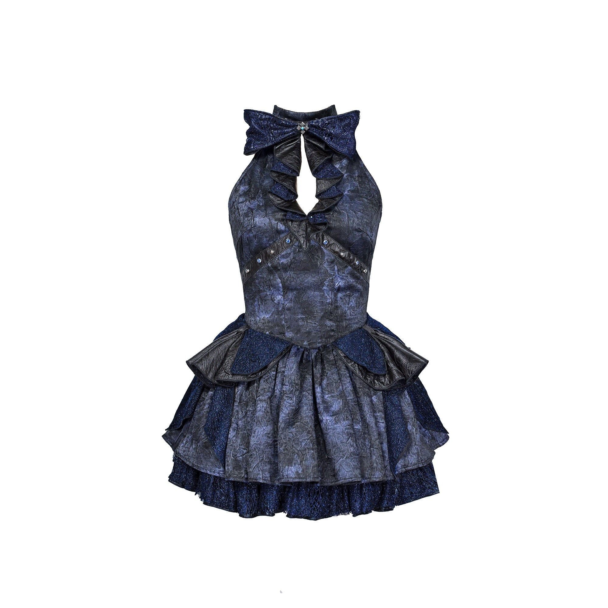 Virtual_Orbit_Black_Blue_Punk_Lace_Bow_Sparkle_Women&