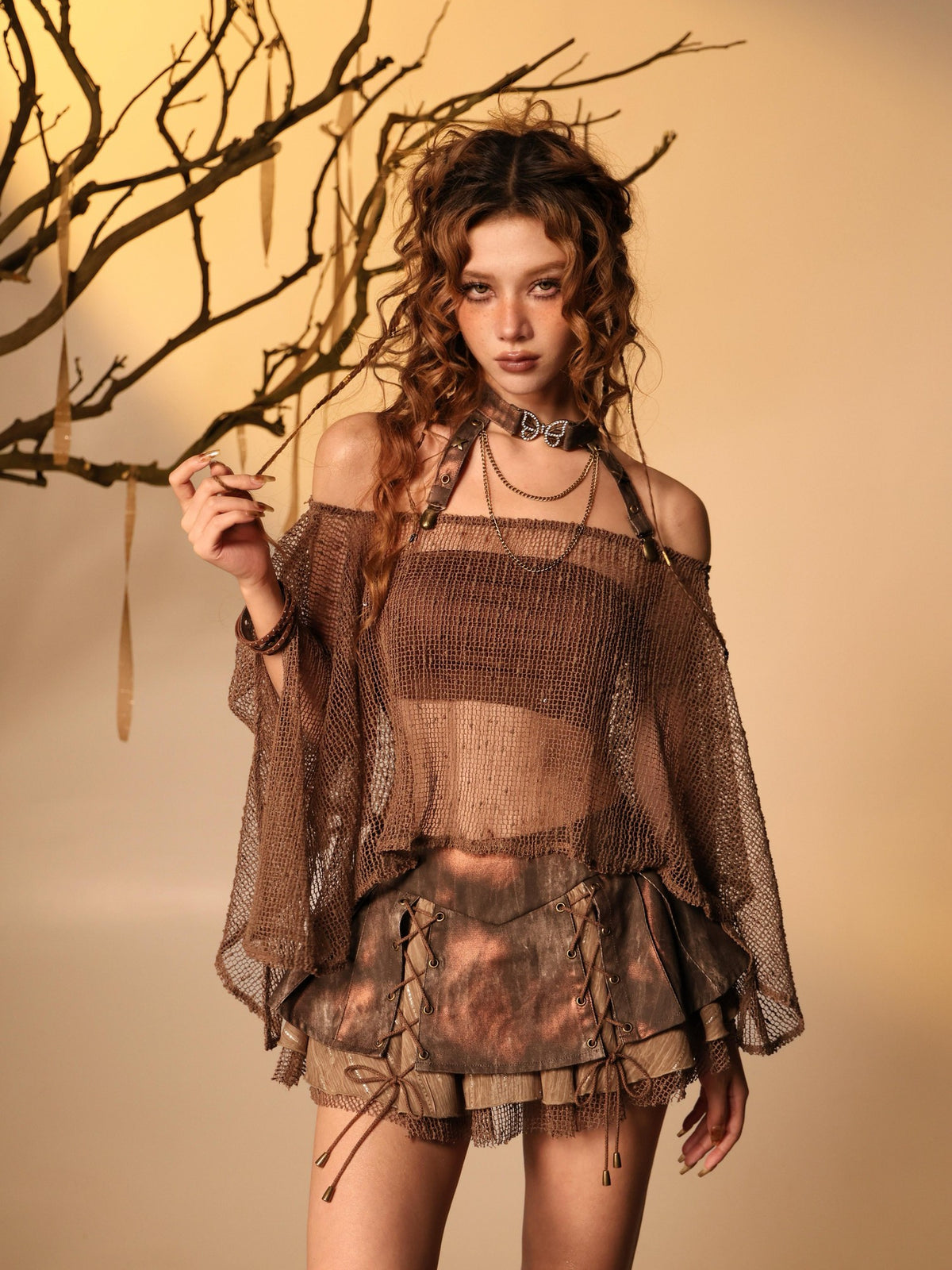 Virtual Orbit Butterfly Choker Mesh Sheer Wasteland Multi Way Women&