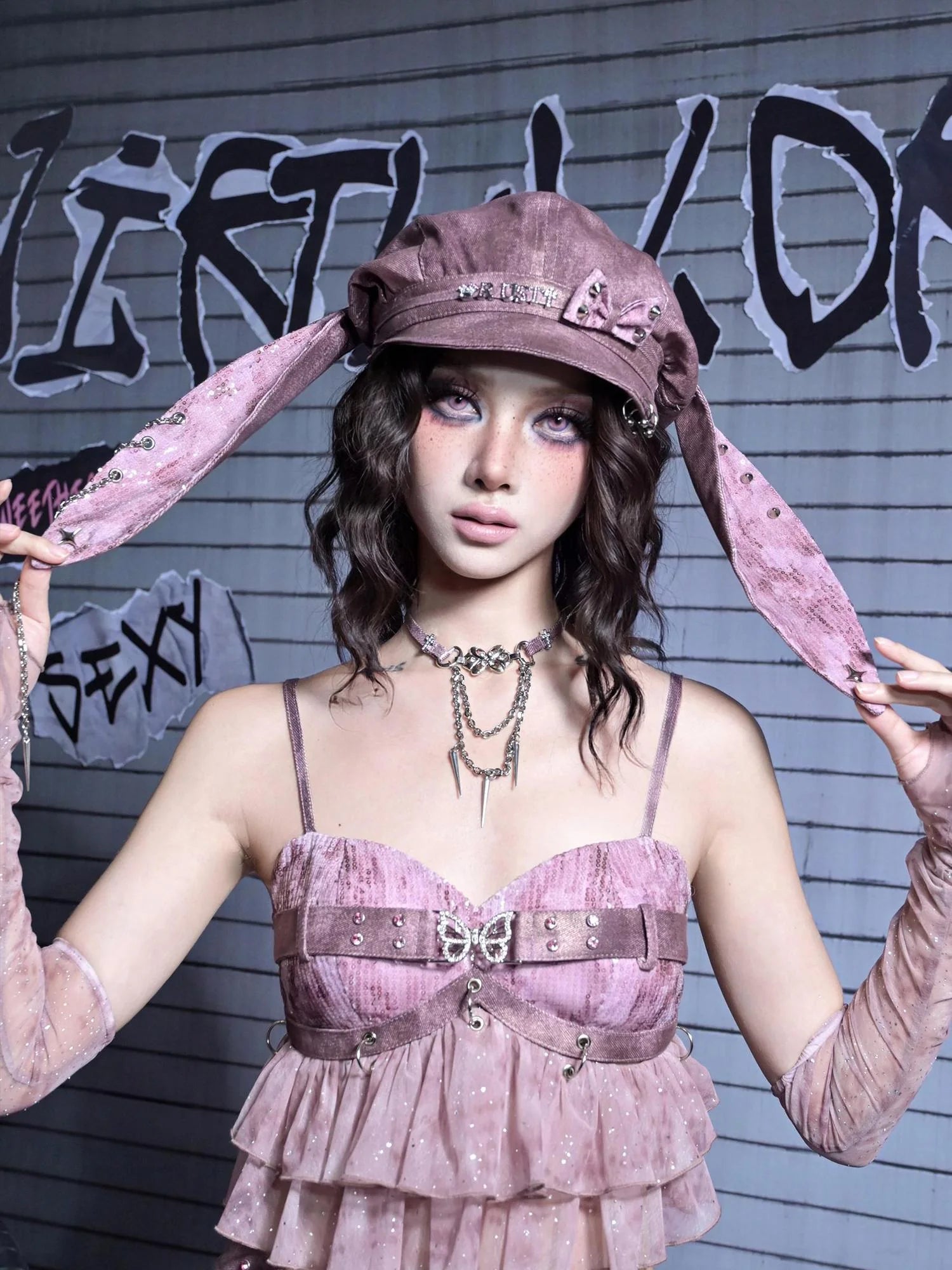 Virtual Orbit Corroded Butterfly Heart Cage Hat