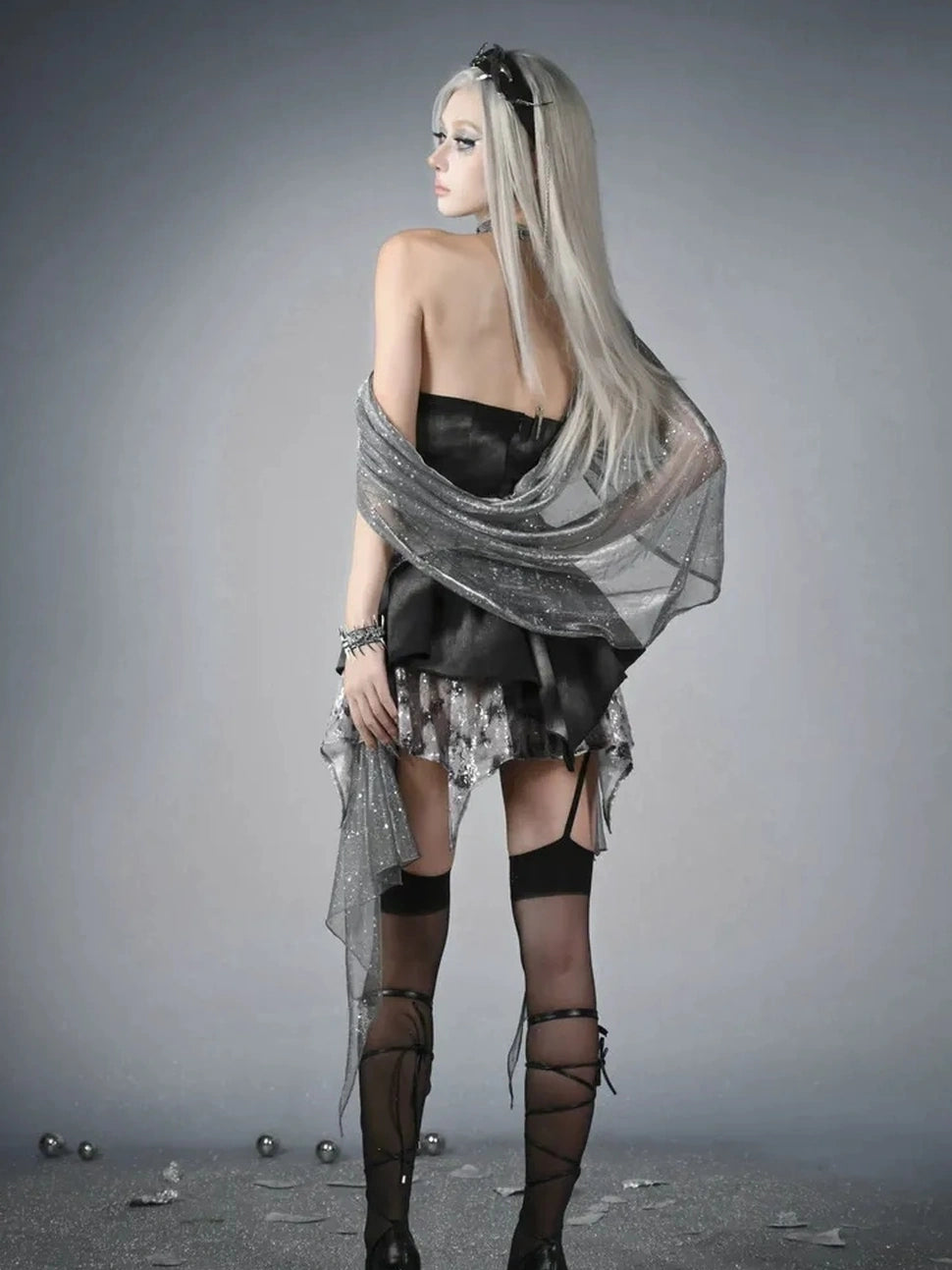 Cybernetic Ghost Y K Ruin Punk Dress V-neck T-shirt Long Sleeve