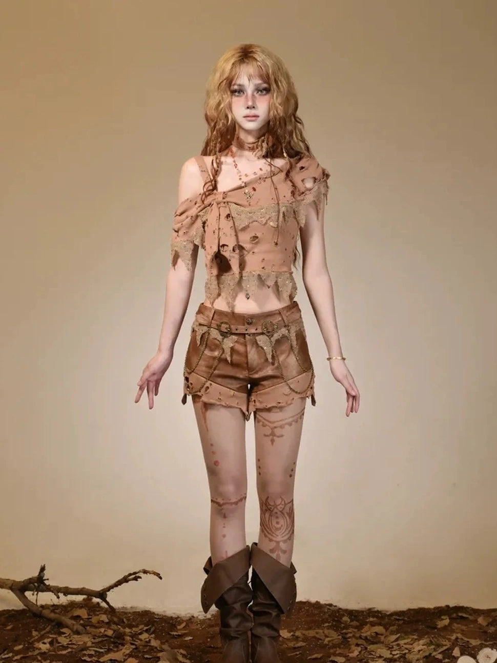Virtual Orbit Deconstructed Romance Asymmetrical Bow Top
