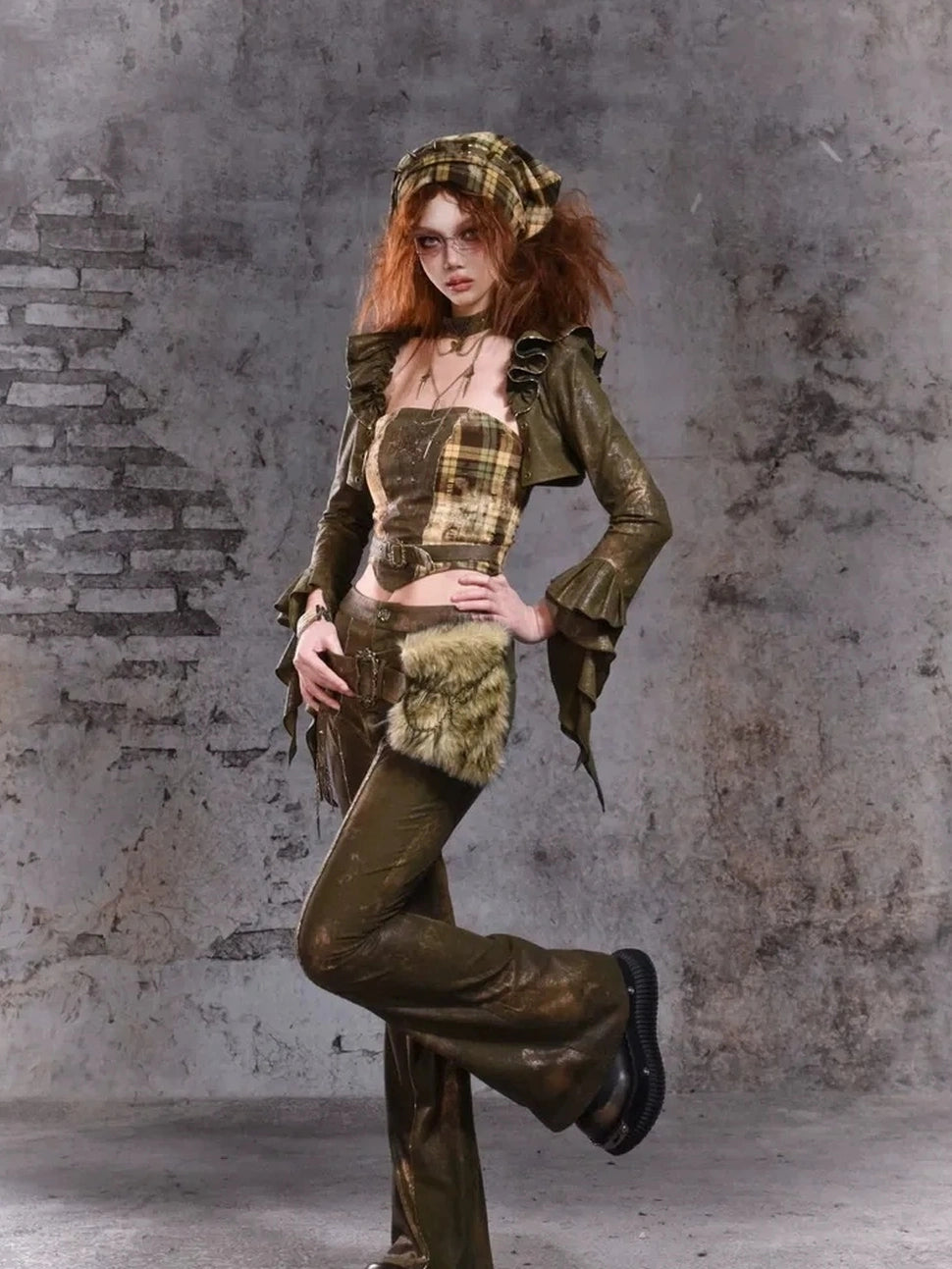Virtual Orbit Disordered Edge Y2k Grunge Corset Top