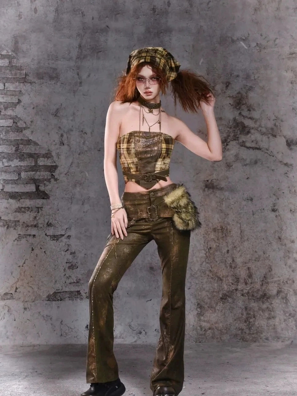 Virtual Orbit Disordered Edge Y2k Grunge Corset Top