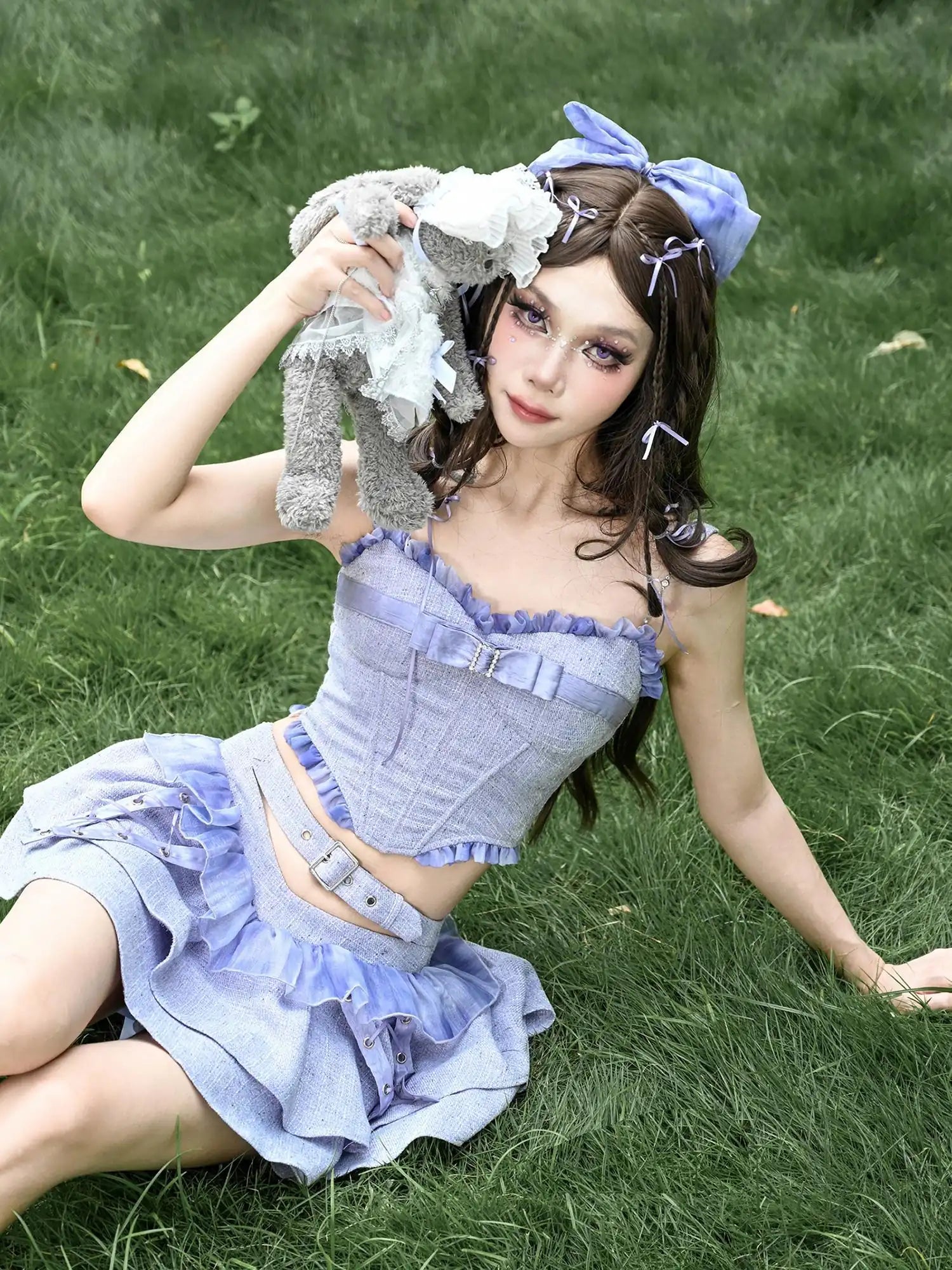 Virtual Orbit Dreamweaver Purple Bow Tie Bustier Top