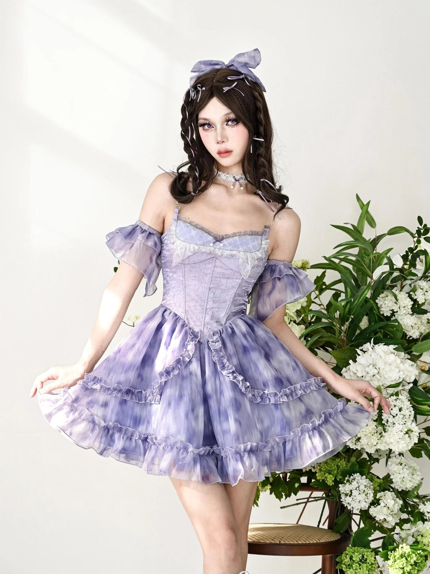 Virtual Orbit Dreamweaver Sweetheart Tiered Lace Dress
