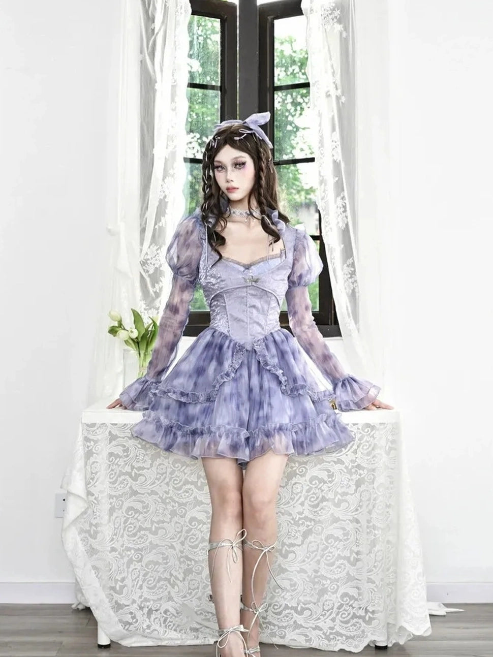 Virtual Orbit Dreamweaver Sweetheart Tiered Lace Dress