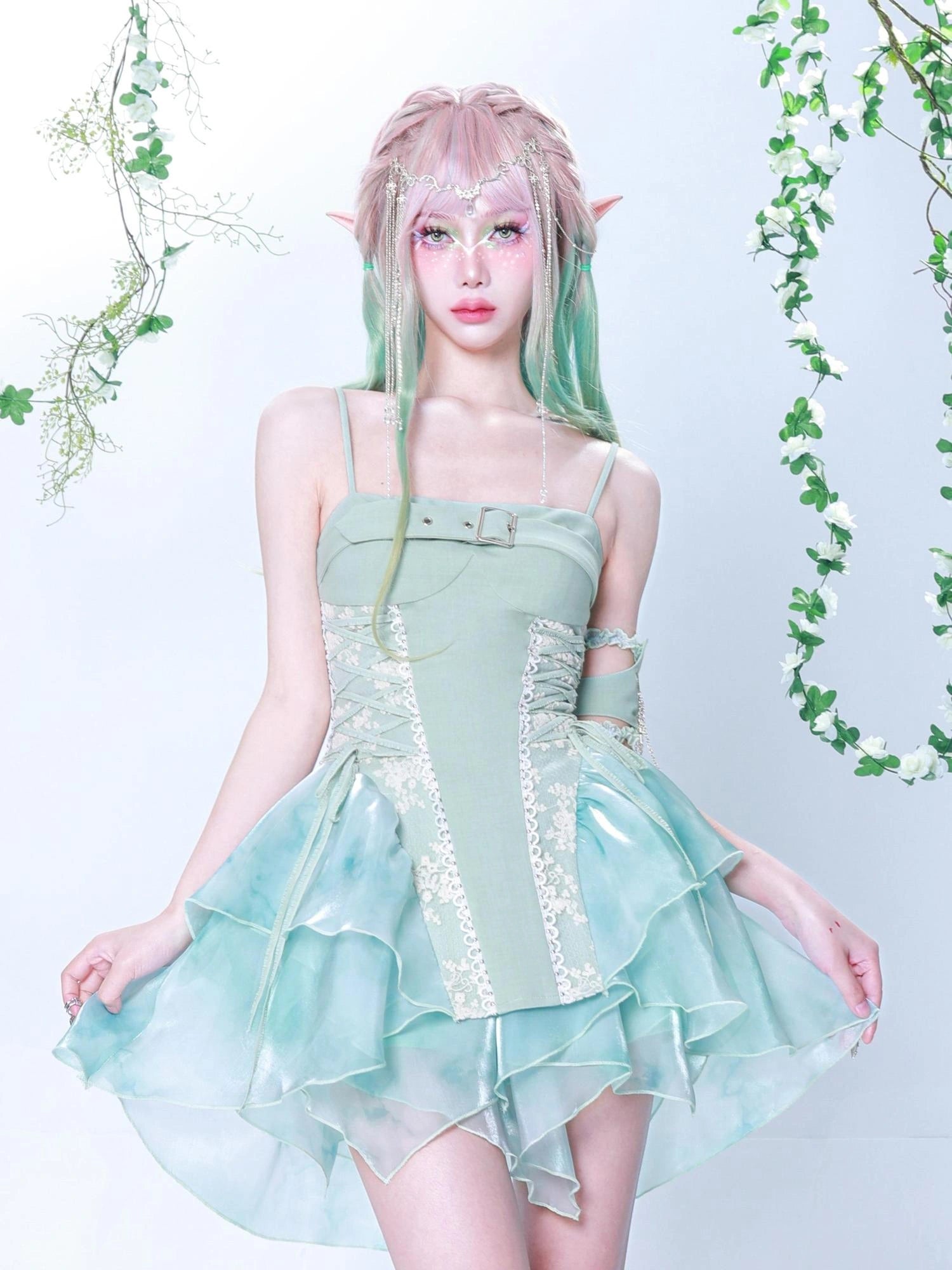 Virtual Orbit Dreamy Fairy Glow Maxi Camisole V-neck T-shirt Long Sleeve