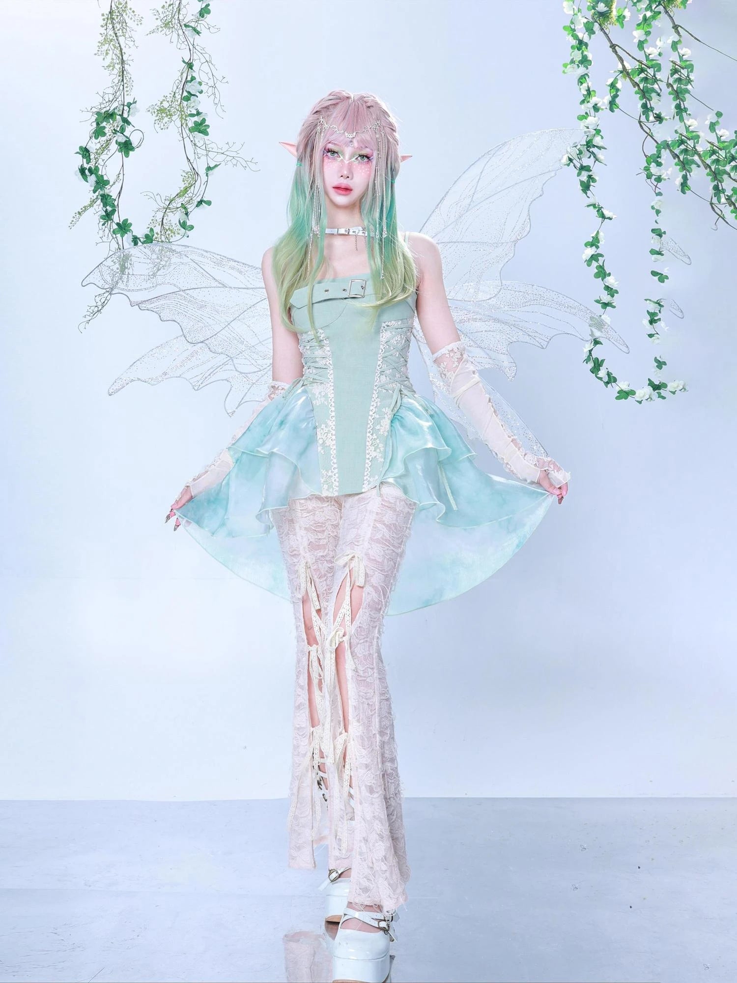 Virtual Orbit Dreamy Fairy Glow Maxi Camisole V-neck T-shirt Long Sleeve