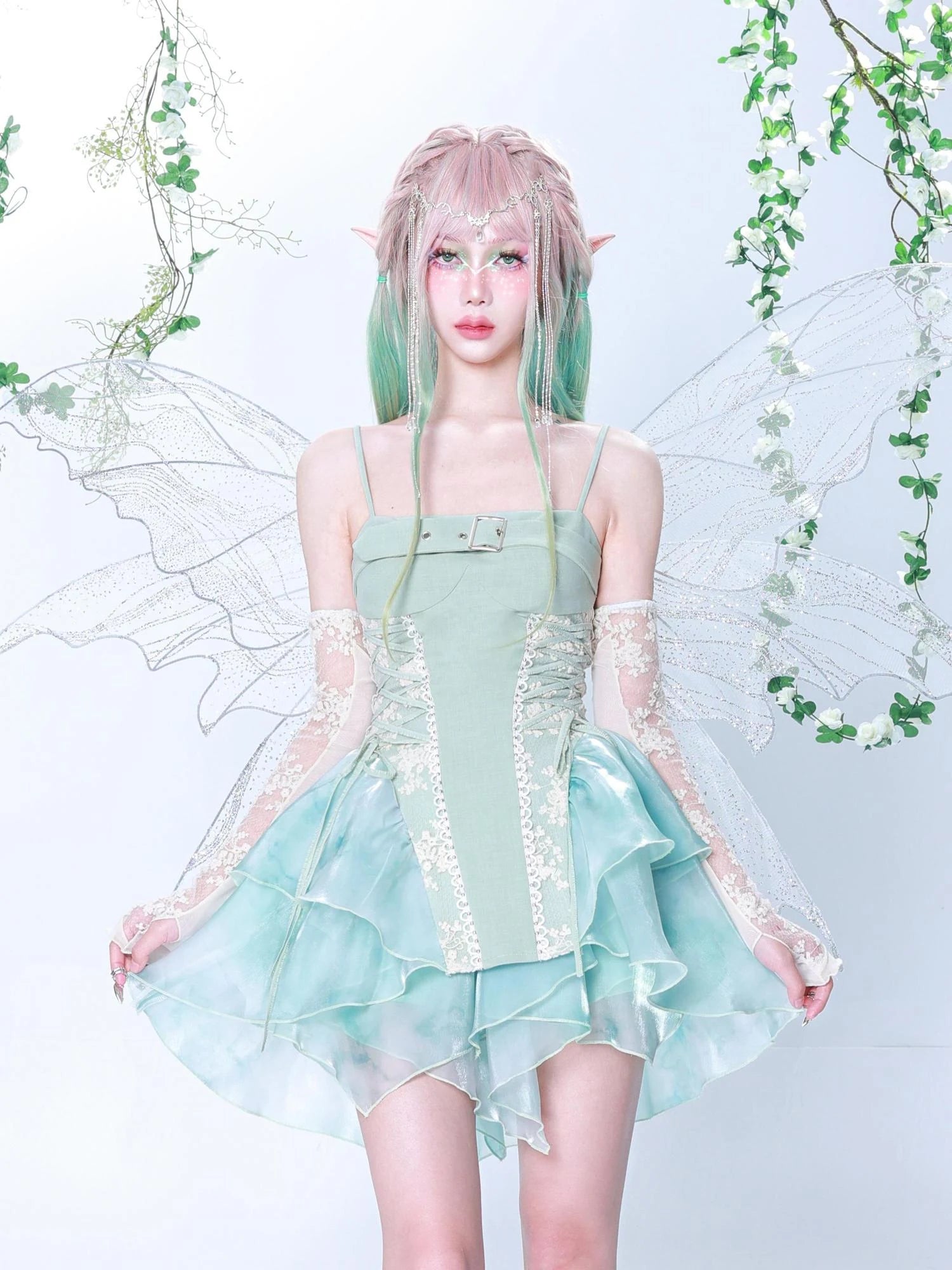 Virtual Orbit Dreamy Fairy Glow Maxi Camisole V-neck T-shirt Long Sleeve
