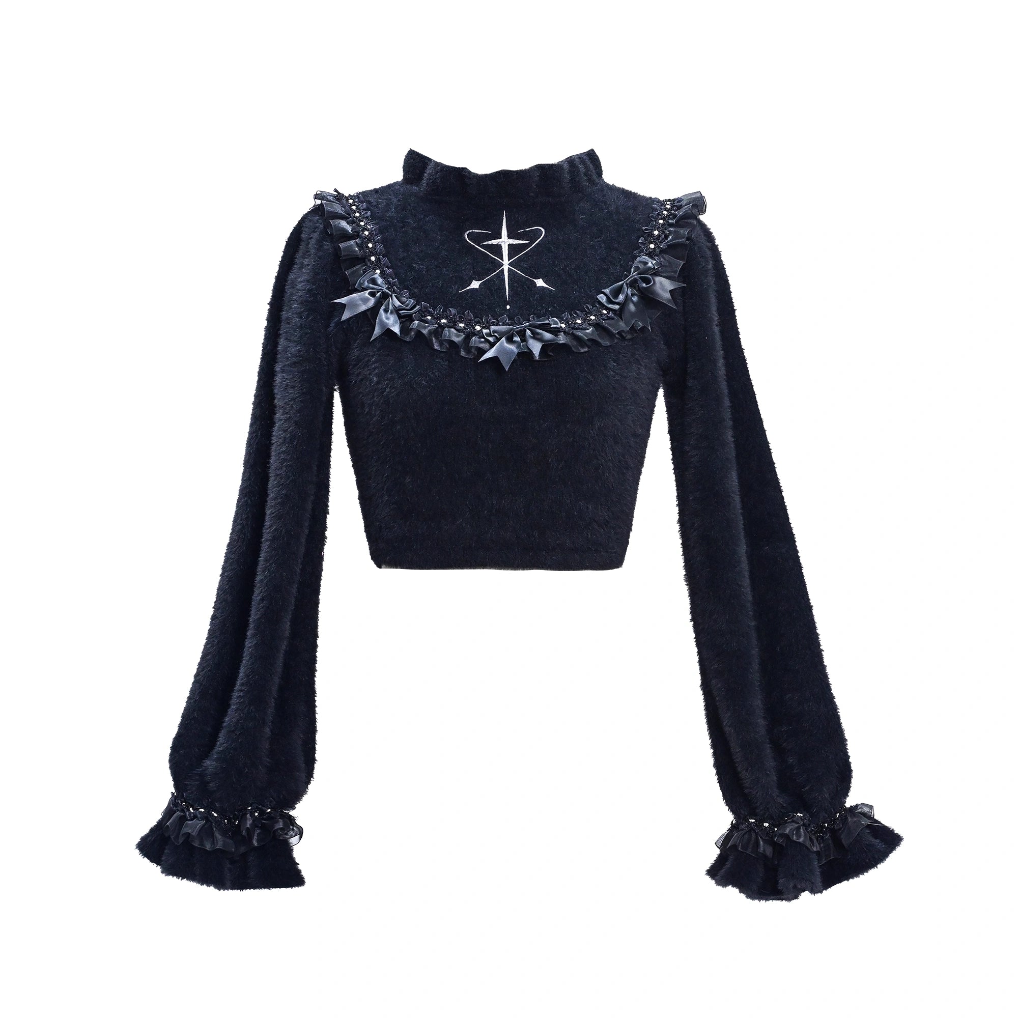 Virtual_Orbit_Flowy_Black_White_Bow_Lace_Knit_Sweater_MISSTT