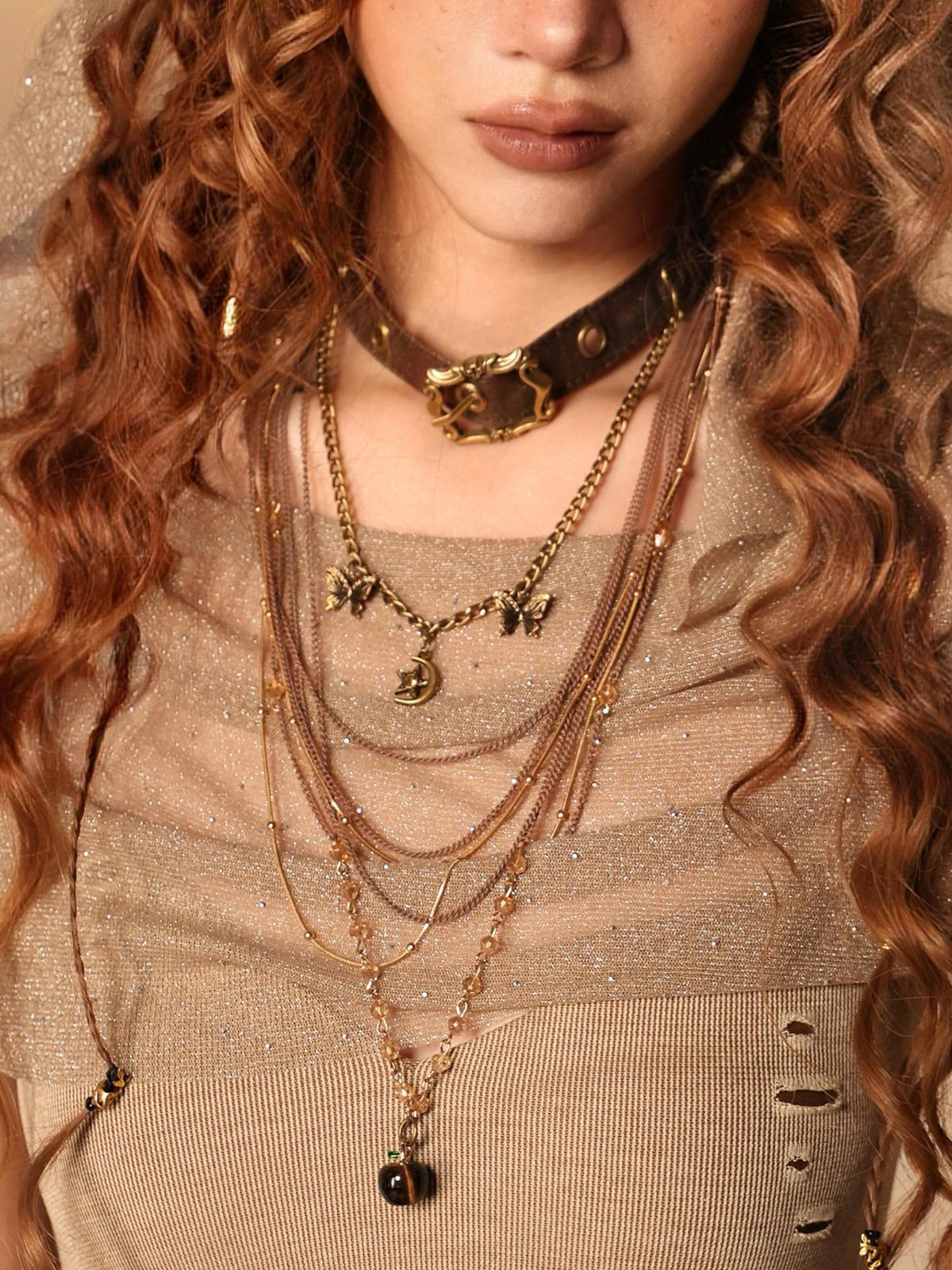 Virtual Orbit Layered Punk Wasteland Multi Layer Coffee Women&