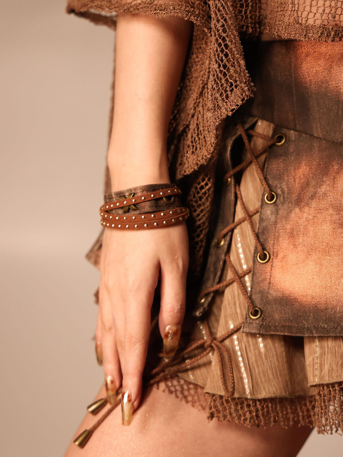 Virtual Orbit Layered Punk Wasteland Multi Layer Coffee Women&