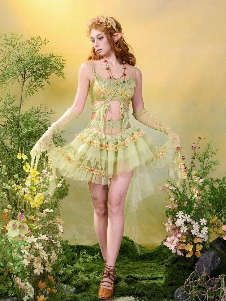 Virtual Orbit Twilight Forest Botanical Floral Slim Crop Women&